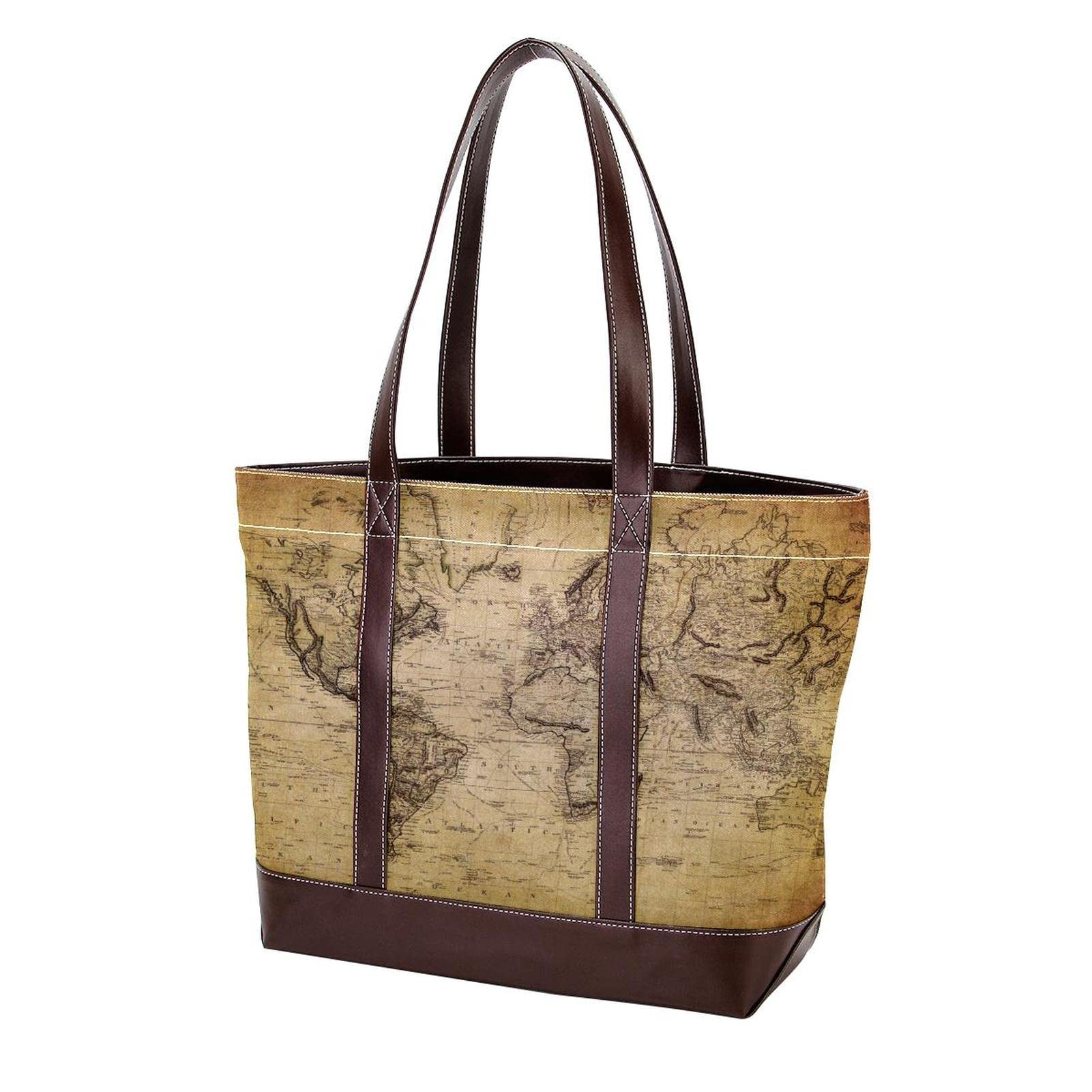 Flamingo Print Large Leather & Canvas Tote Bags for Women - Stylish Top Handle Shoulder Satchel Hobo Purse | Perfect for Work, Travel & Shopping