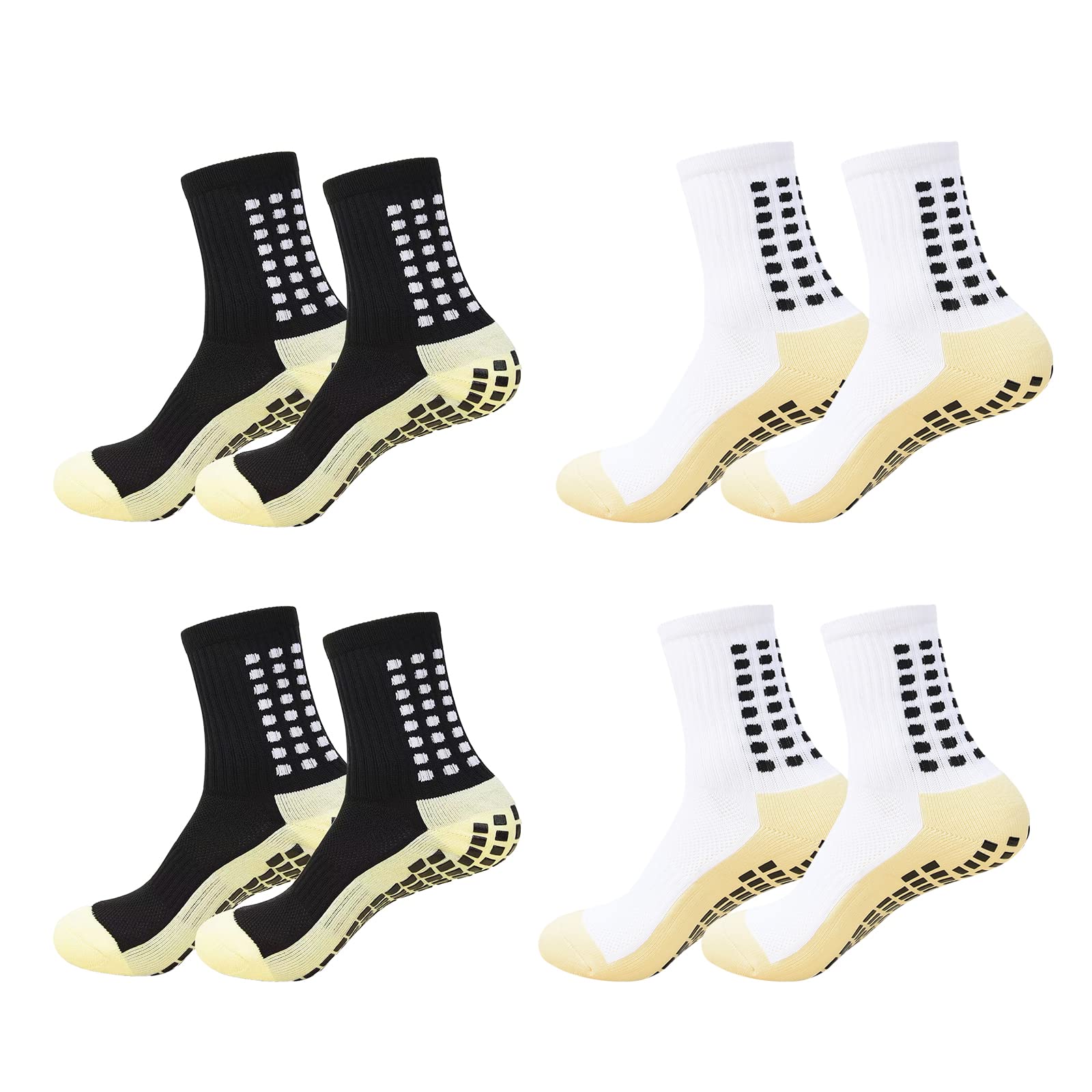 Non-Slip Grip Socks for Men - Anti Skid Athletic Soccer & Basketball Socks with Traction - Perfect for Indoor Sports, Workouts, and Gym Training