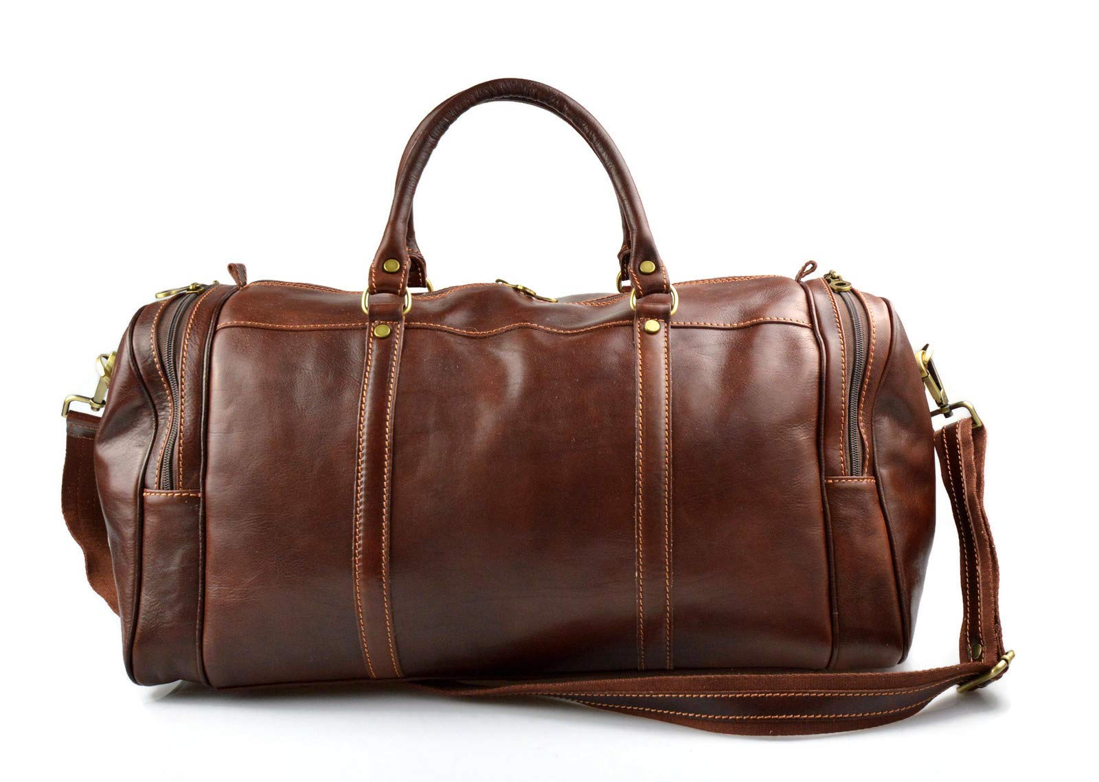 Premium Genuine Leather Duffle Bag for Men & Women - Stylish Brown Travel Shoulder Bag, Spacious Weekender Carry-On Luggage - Durable Gym Bag & Cabin Bag for Business Travel, Weekend Getaways, Workouts, Office Commute - Ideal for Professionals, Fitness Lovers & Frequent Travelers - Perfect for Business Trips, Gym Sessions, Vacation Packing & Daily Use