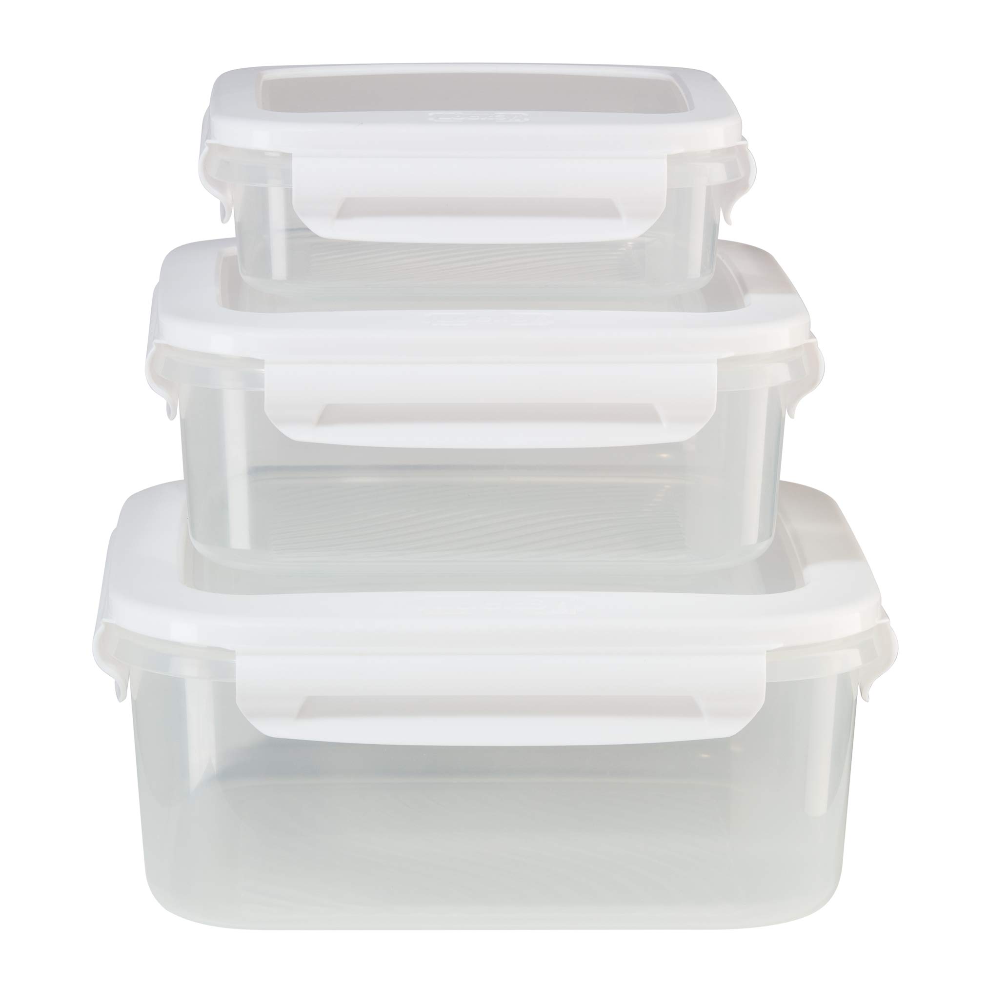 FreshLock™ 3-Piece Rectangular Food Storage Container Set - 21oz, 50.7oz, 101oz | Airtight Kitchen Organizers for Meal Prep, Leftovers & Pantry Storage | BPA-Free Plastic Containers with Locking Lids