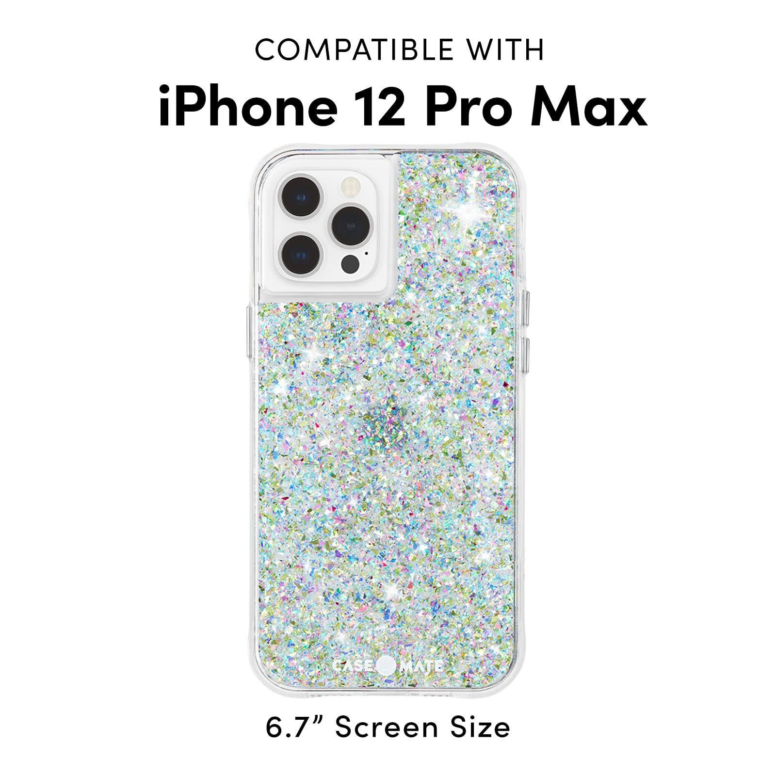 Case-Mate TWINKLE Protective Case for iPhone 12 Pro Max (6.7 Inch) - 10ft Drop Protection, Sparkly Confetti Design - Perfect for Parties, Travel & Everyday Use