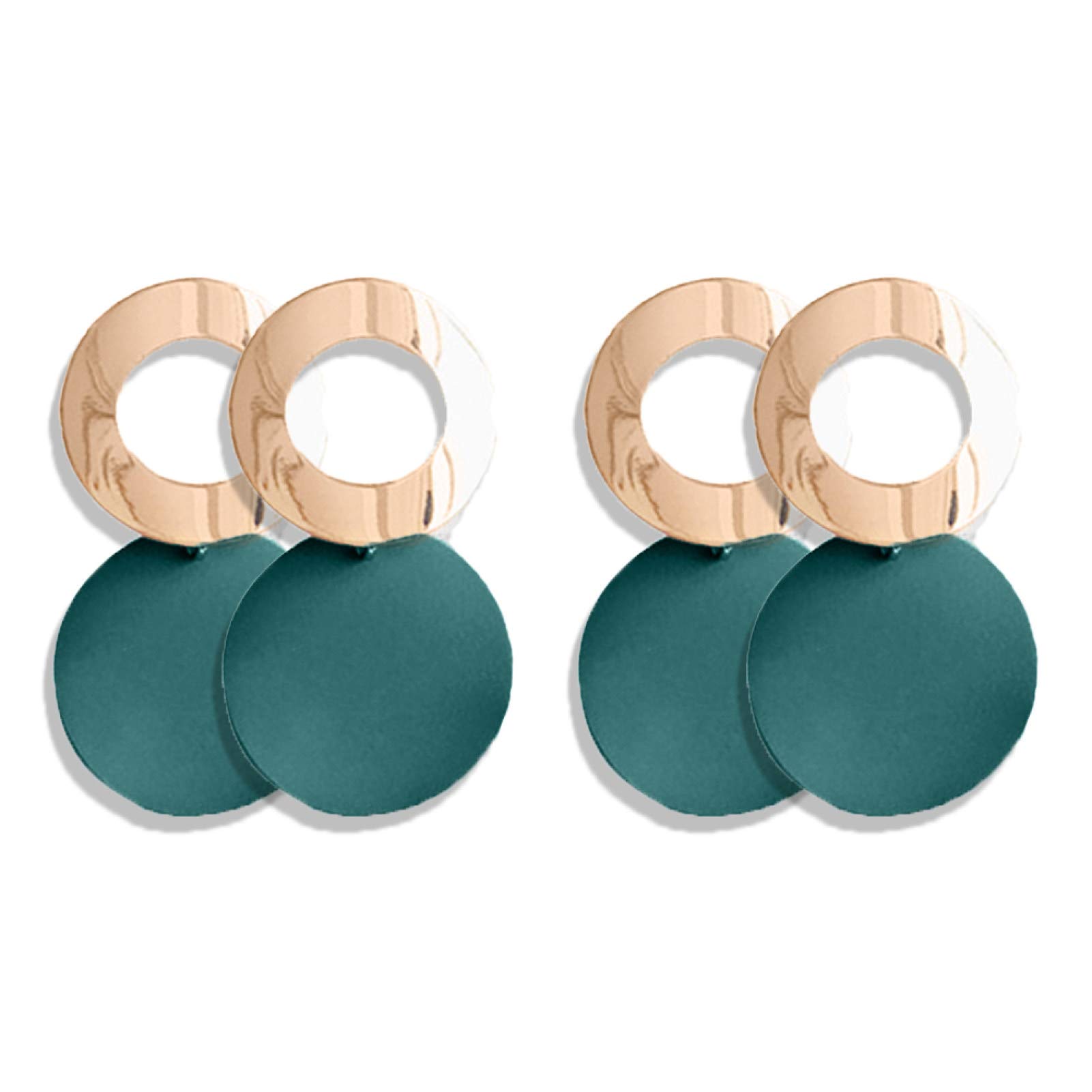 Stylish Geometric Round Dangle Hollow Circle Stud Earrings for Women - 2 Pairs Fashion Jewelry Set - Perfect for Parties, Dating, and Everyday Wear