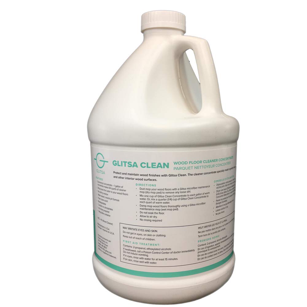 Glitsa Wood Floor Cleaner - 1 Gallon for Hardwood, Laminate & Engineered Floors - Safe, Non-Toxic & Streak-Free Cleaning Solution - Perfect for Homes, Offices & Commercial Spaces