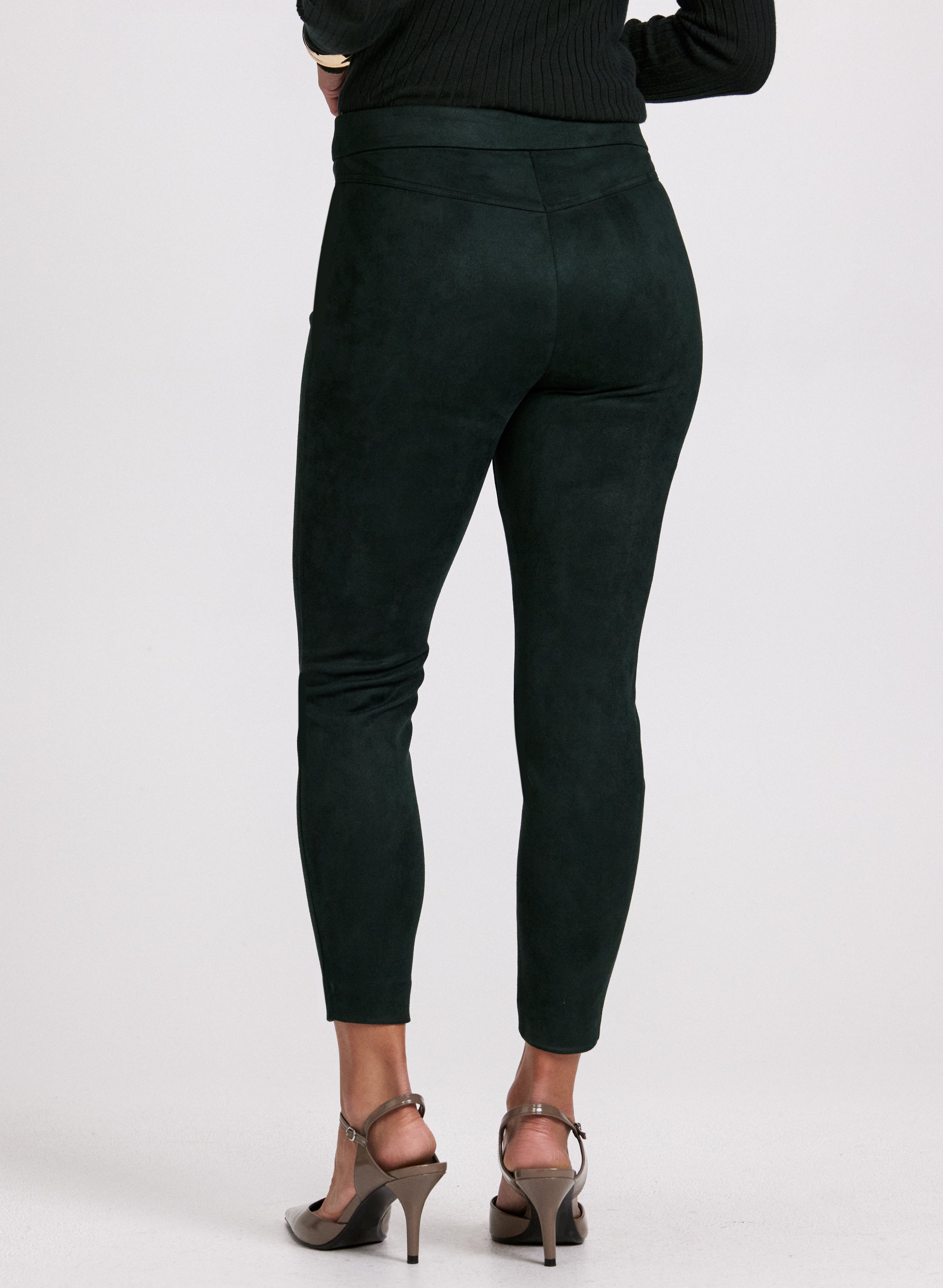Faux Suede Chloe Leggings - Women's High Waisted Stretchy Yoga Pants for Workout, Lounge & Everyday Wear