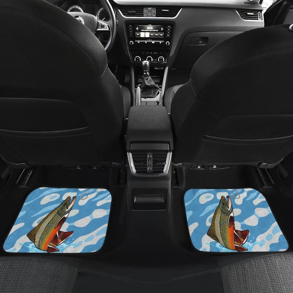 Premium Brook Trout Fishing Car Floor Mats - Non-Slip, Waterproof & Durable - Perfect for Outdoor Enthusiasts & Anglers