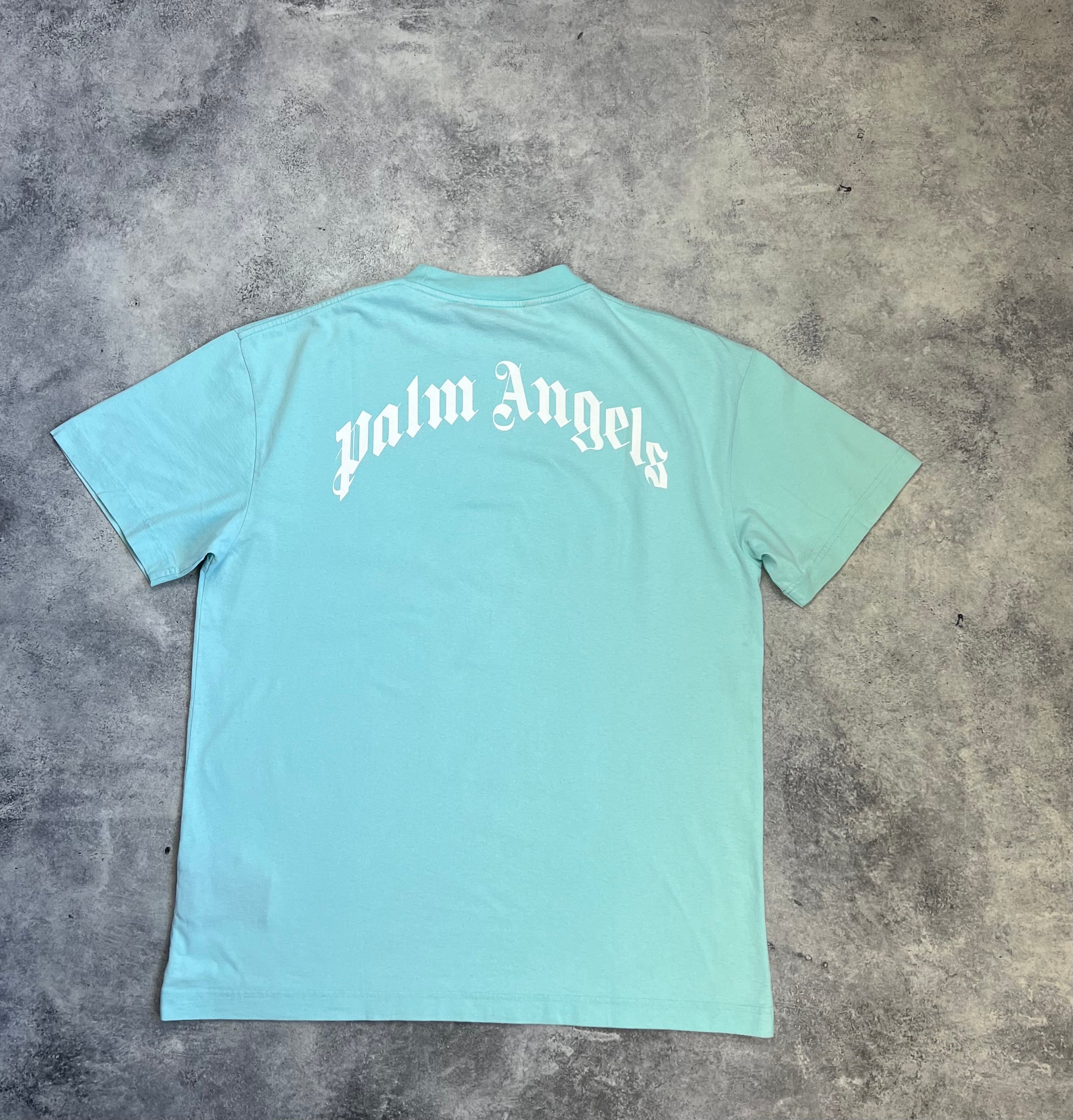 Palm Angels Baby Blue Shark Print T-Shirt - Stylish Streetwear for Men | Perfect for Casual Outfits & Urban Fashion