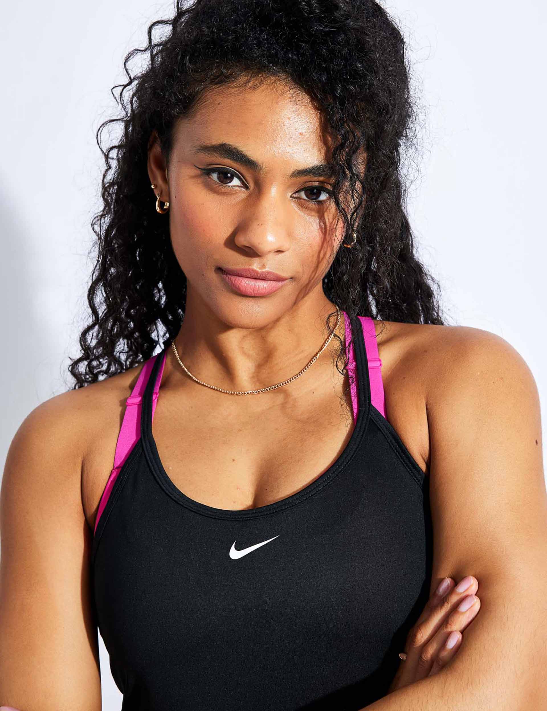 Nike Dri-FIT One Elastika Tank Top for Women - Moisture-Wicking Workout Shirt (Black/White) - Perfect for Yoga, Running & Gym Training