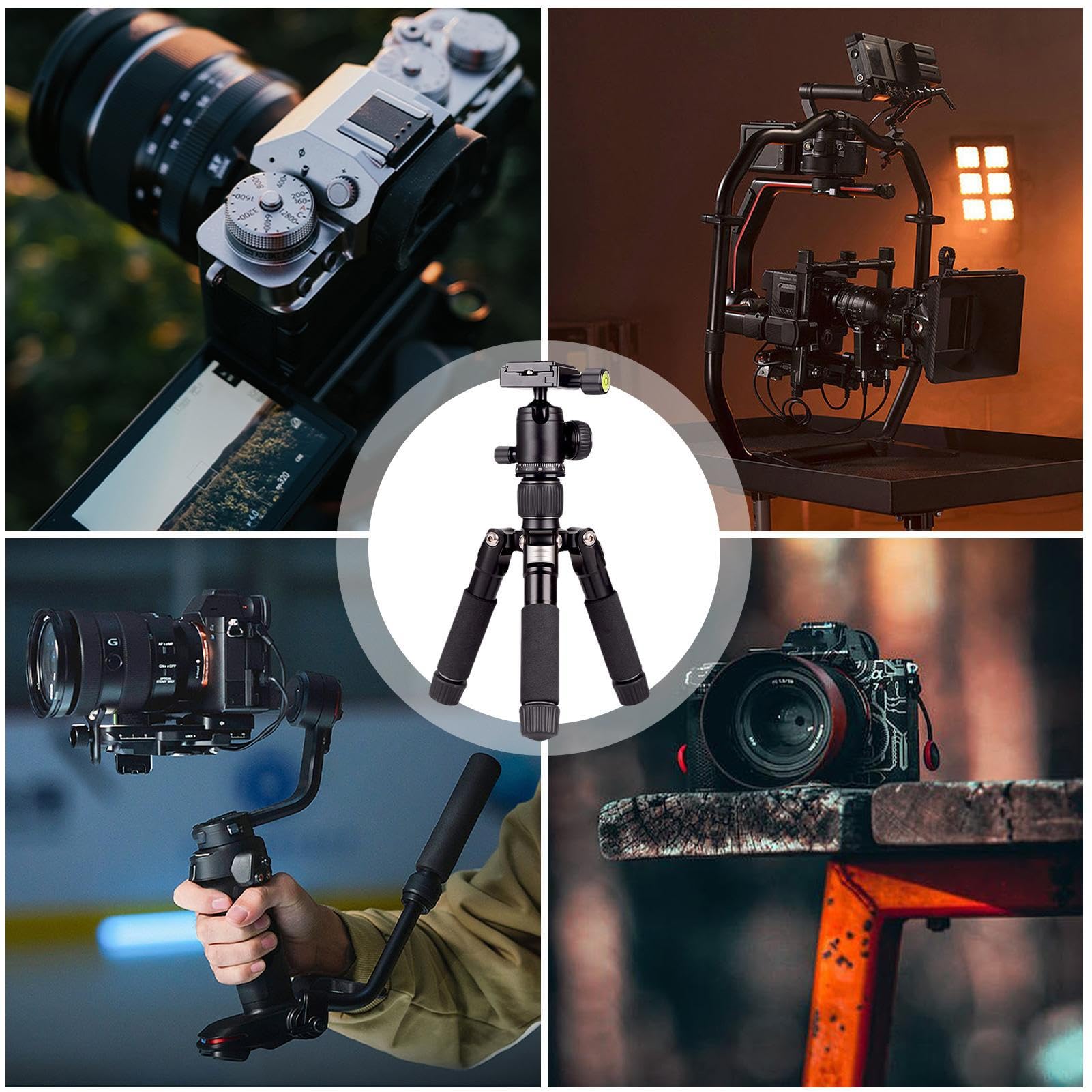 Diaza Portable Adjustable Phone Tripod Stand - Stable Desktop & Tabletop Tripod Holder for Smartphones - Perfect for Selfies, Camera Photography, Live Streaming, Night Fishing & Vlogging - Compact Travel Tripod for iPhone, Android & Social Media Content Creation