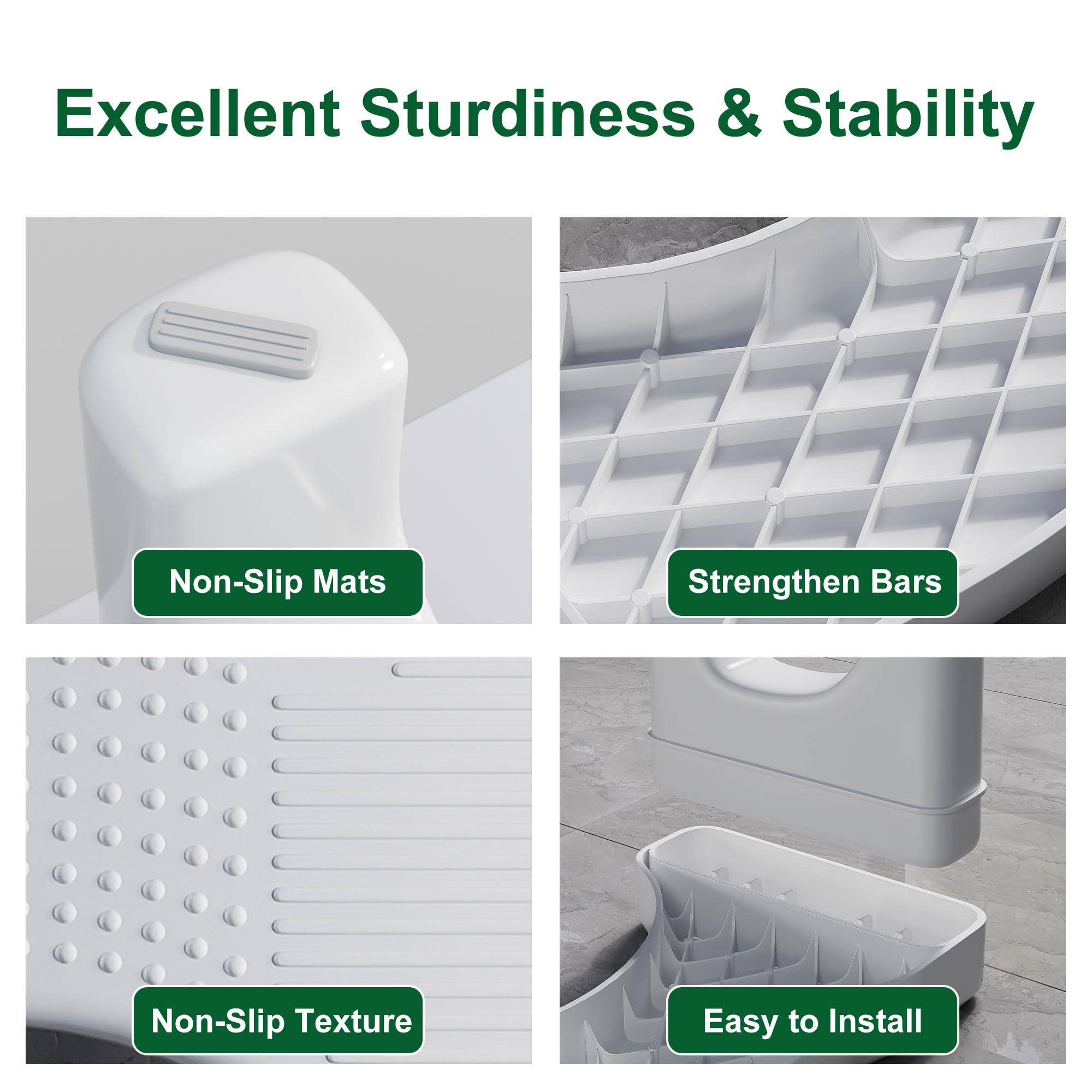 **Ergonomic Toilet Stool for Adults & Kids – Portable Non-Slip Squatting Stool with Patented Design, Improves Posture & Digestion – Perfect for Bathroom, Travel & Home Use**