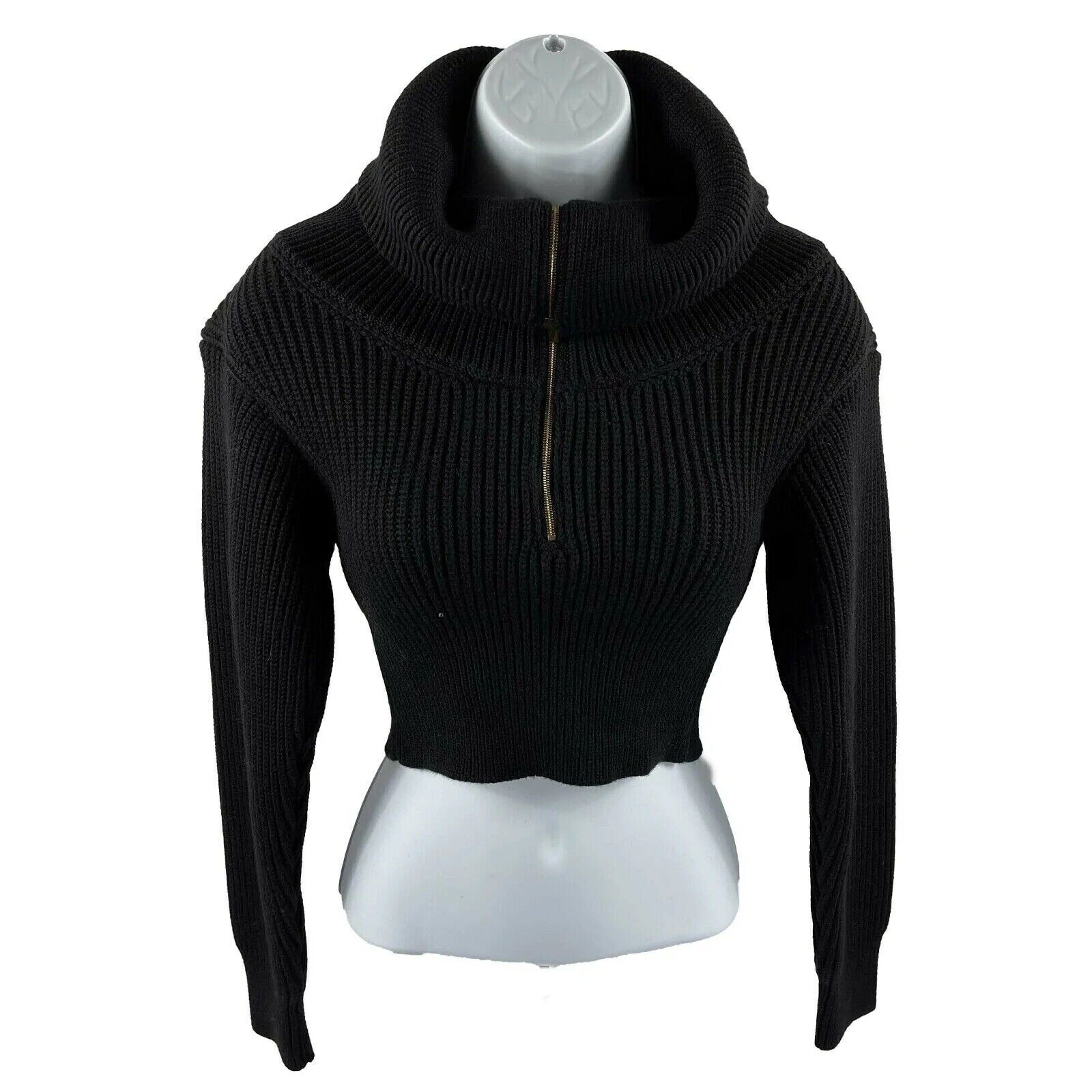 Jacquemus La Maille Risoul Black Knit Cropped Sweater - Size XXS (US 32) - Perfect for Casual Outings, Date Nights & Layered Winter Looks