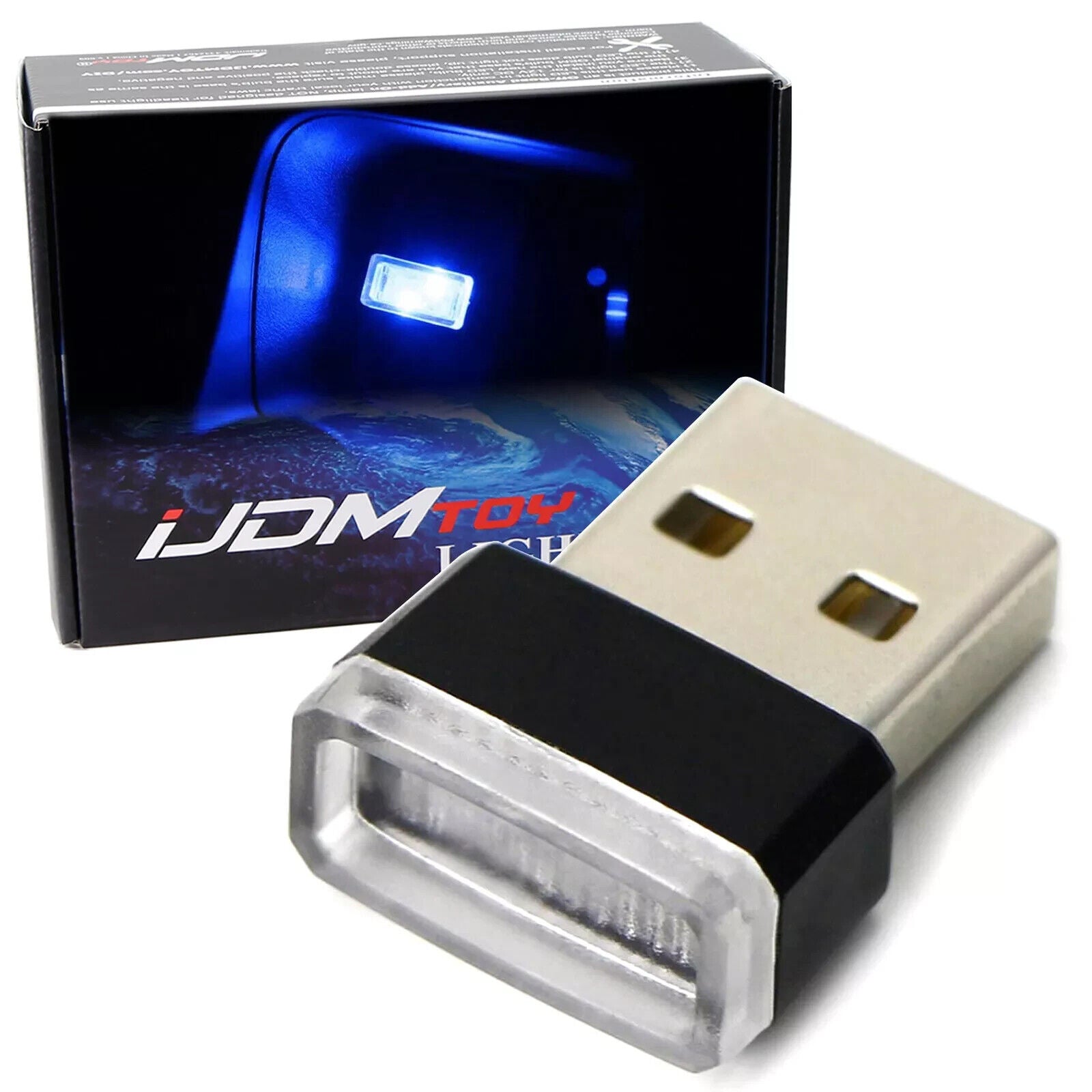 10-Pack Blue USB Mini LED Car Interior Ambient Lighting Kit - Enhance Your Vehicle's Mood Lighting for Night Driving & Customization