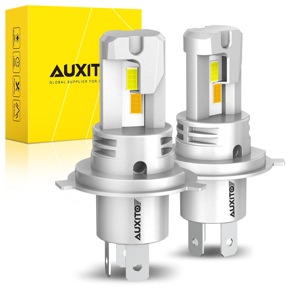 AUXITO 2024 Upgraded H4 9003 LED Headlight Bulbs - 800% Brighter, Wireless Design with Cooling Fan - 2 Pack - Perfect for Night Driving, Off-Road & Foggy Conditions