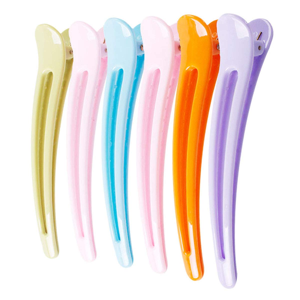12PCS Colorful Hollow Plastic Metal Alligator Hair Clips - Professional Salon Hair Barrettes for Styling, Sectioning & Non-Slip Grip (4.7 Inch) - Perfect for Hairdressing, Braiding, Extensions & DIY Hairstyles
