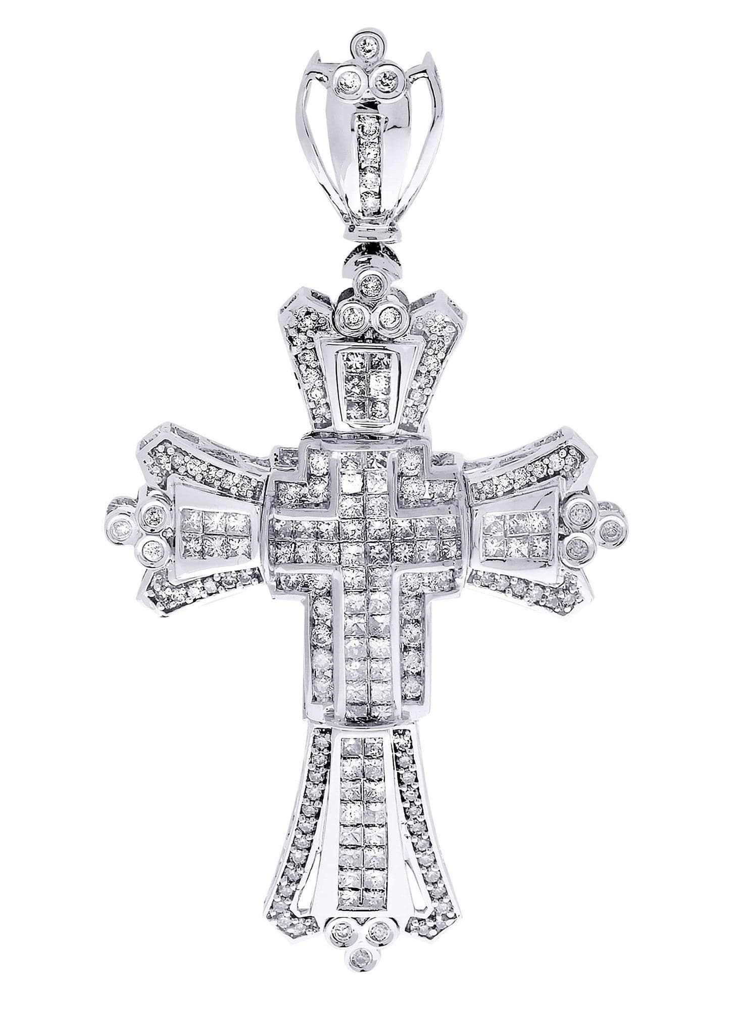3.27 Carat Diamond Cross Pendant Necklace - 15.41 Grams Solid Gold Jewelry for Women - Perfect for Weddings, Anniversaries & Special Occasions