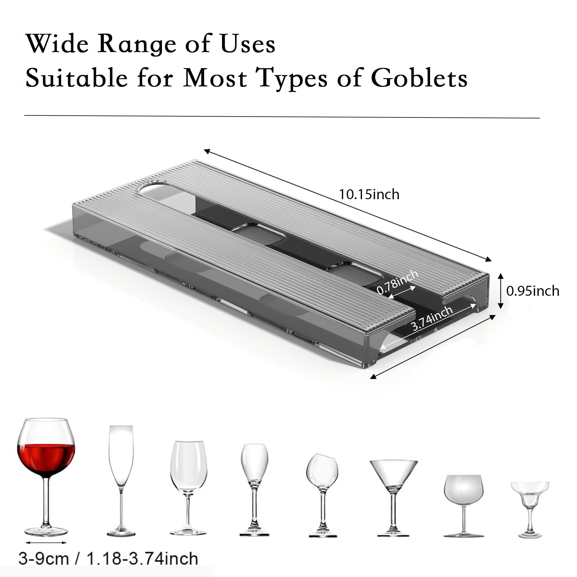 Premium 4-Pack Under Cabinet Wine Glass Holder Rack - Space-Saving Hanging Storage for Kitchen, Home & Bar (Gray) - Perfect for Organizing Stemware & Saving Counter Space