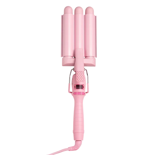 Mermade Hair Pro Mini Hair Waver 25mm - Pink Curling Iron for Beach Waves & Textured Hairstyles | Perfect for Home Styling, Parties & Special Occasions