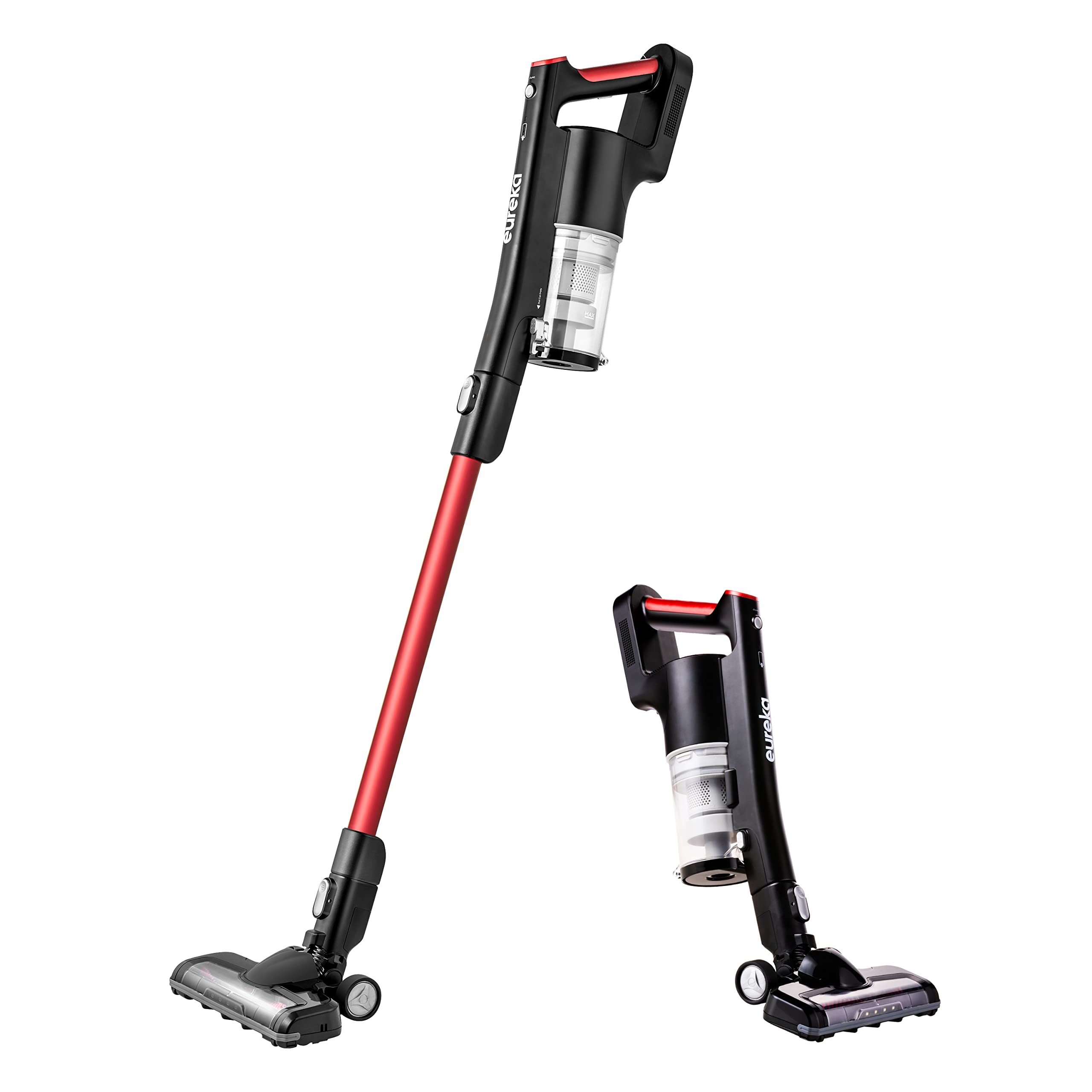 Eureka NEC101 Lightweight Cordless Stick Vacuum Cleaner - Powerful 150W Motor, Rechargeable Handheld Vacuum for Hardwood Floors & Carpets, Rose Red | Perfect for Quick Cleanups, Pet Hair Removal & Stair Cleaning