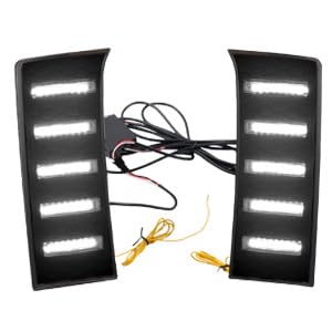 2022-2025 Toyota Tundra LED Fog Lights with White DRL & Amber Turn Signal - High Visibility Daytime Running Lights for Enhanced Safety | Perfect for Off-Roading, Night Driving & Bad Weather Conditions