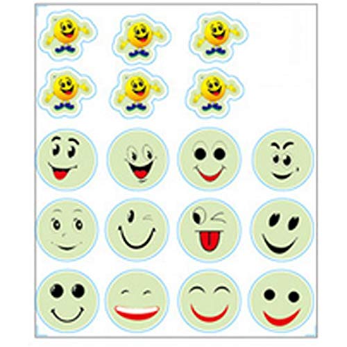 WOCACHI Glow in The Dark Wall Stickers - Cartoon Smiling Face Peel & Stick Removable Decals for Home, Nursery, Kids Room Decor | Perfect for Bedroom, Living Room & Playroom Wall Art