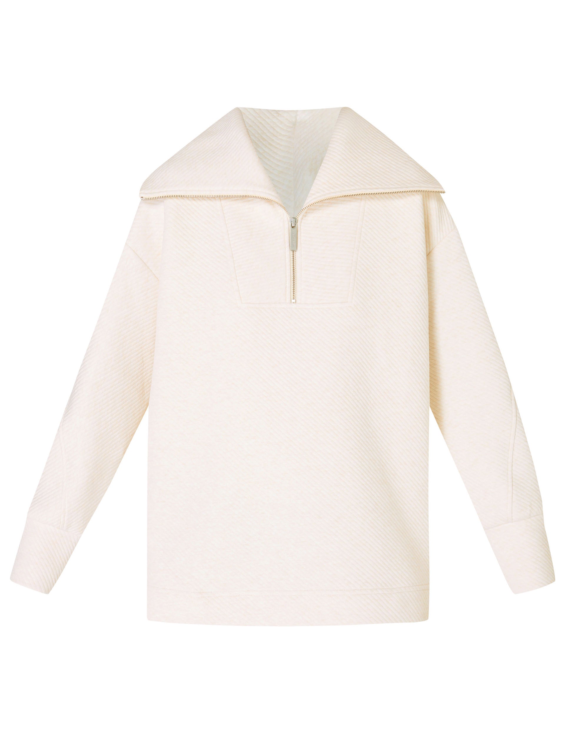 Radiant Half Zip Sweatshirt for Women - Soft Oatmeal Marl Pullover Fleece Hoodie | Perfect for Casual Wear, Gym, Outdoor Activities & Lounge