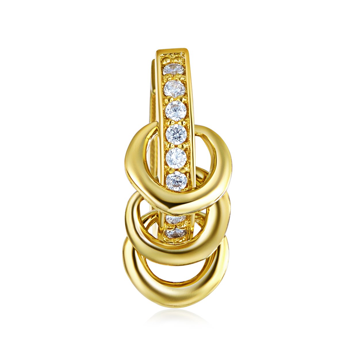 14K Real Yellow Gold 5mm Thickness Fancy Huggie Hoop Earrings (10mm Diameter) - Elegant Everyday Jewelry for Women, Perfect for Work, Date Night & Special Occasions