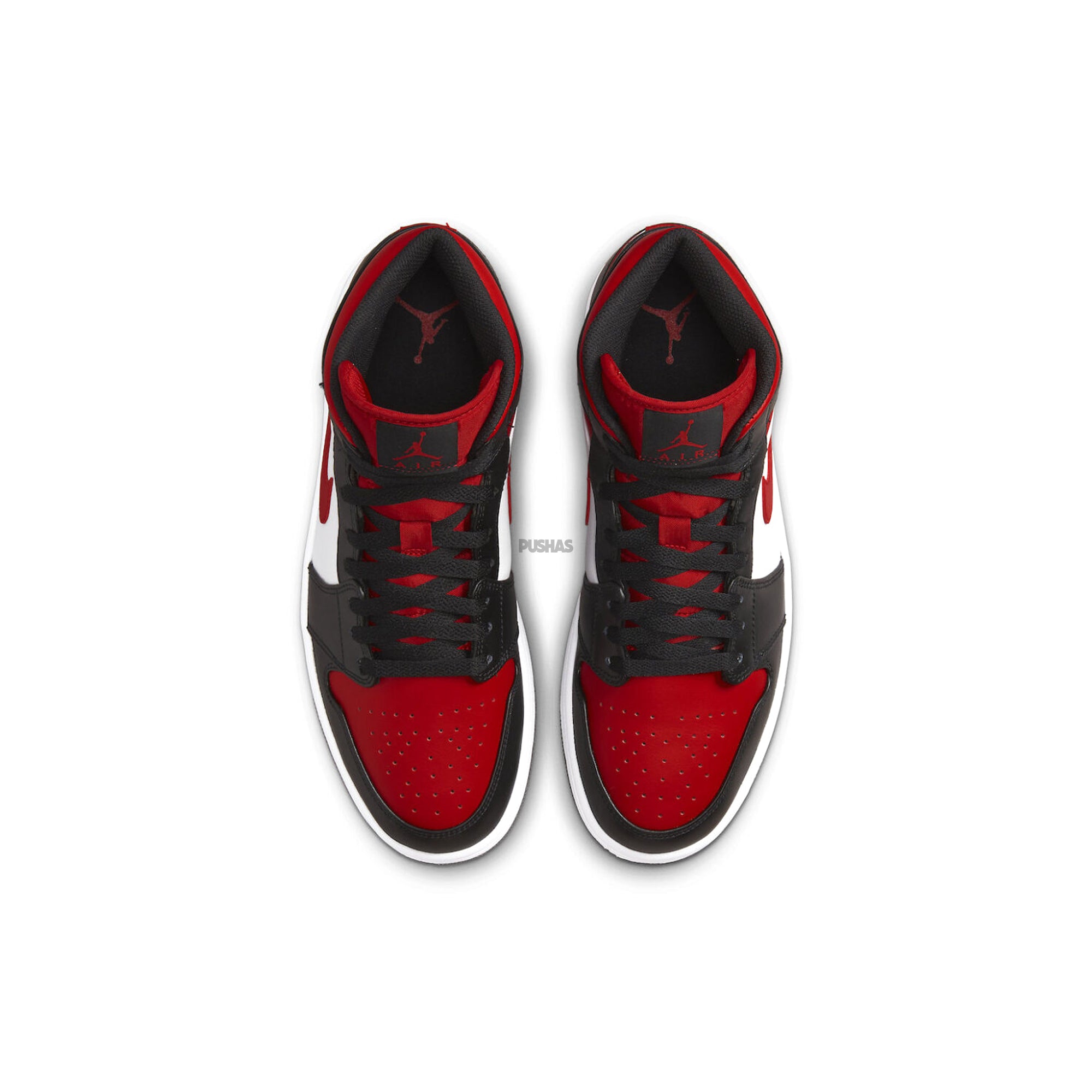 Air Jordan 1 Mid 'White Black Red' Sneakers (2022) - Men's Basketball Shoes for Casual Wear & Street Style Fashion