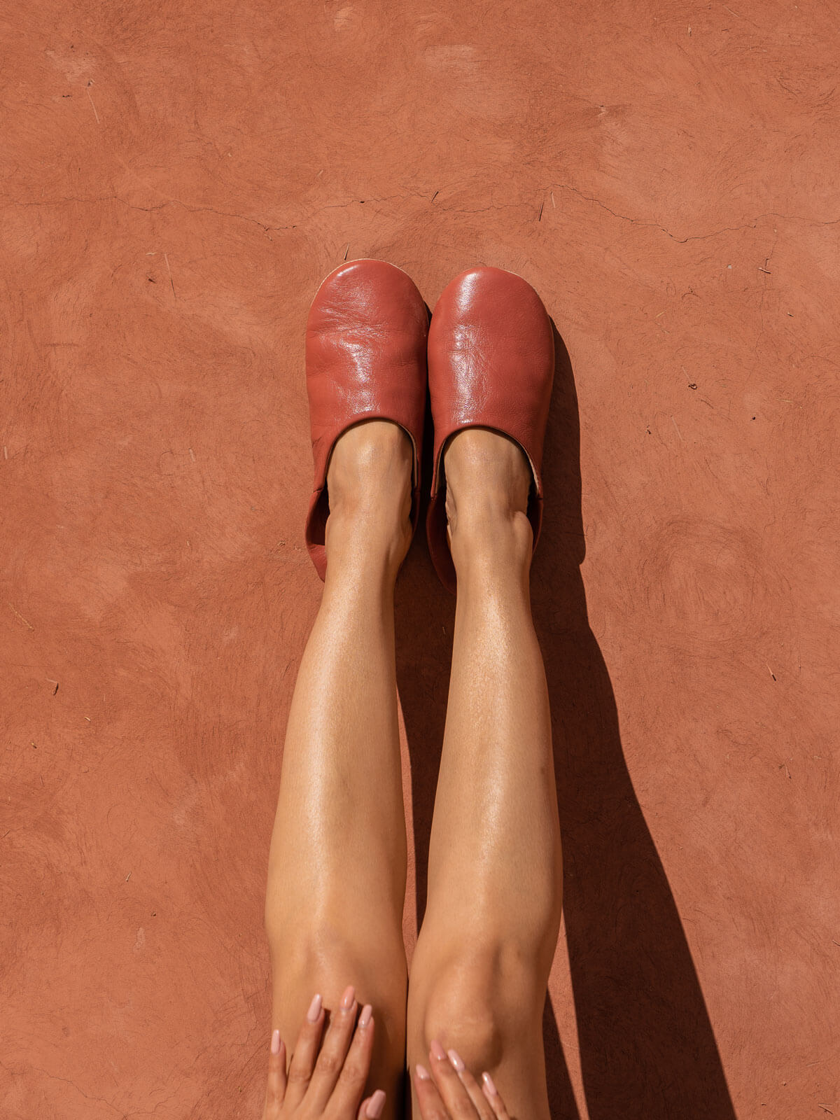 Authentic Moroccan Leather Babouche Slippers - Soft & Comfortable House Shoes for Men & Women - Terracotta Color - Perfect for Home, Lounge & Spa Relaxation