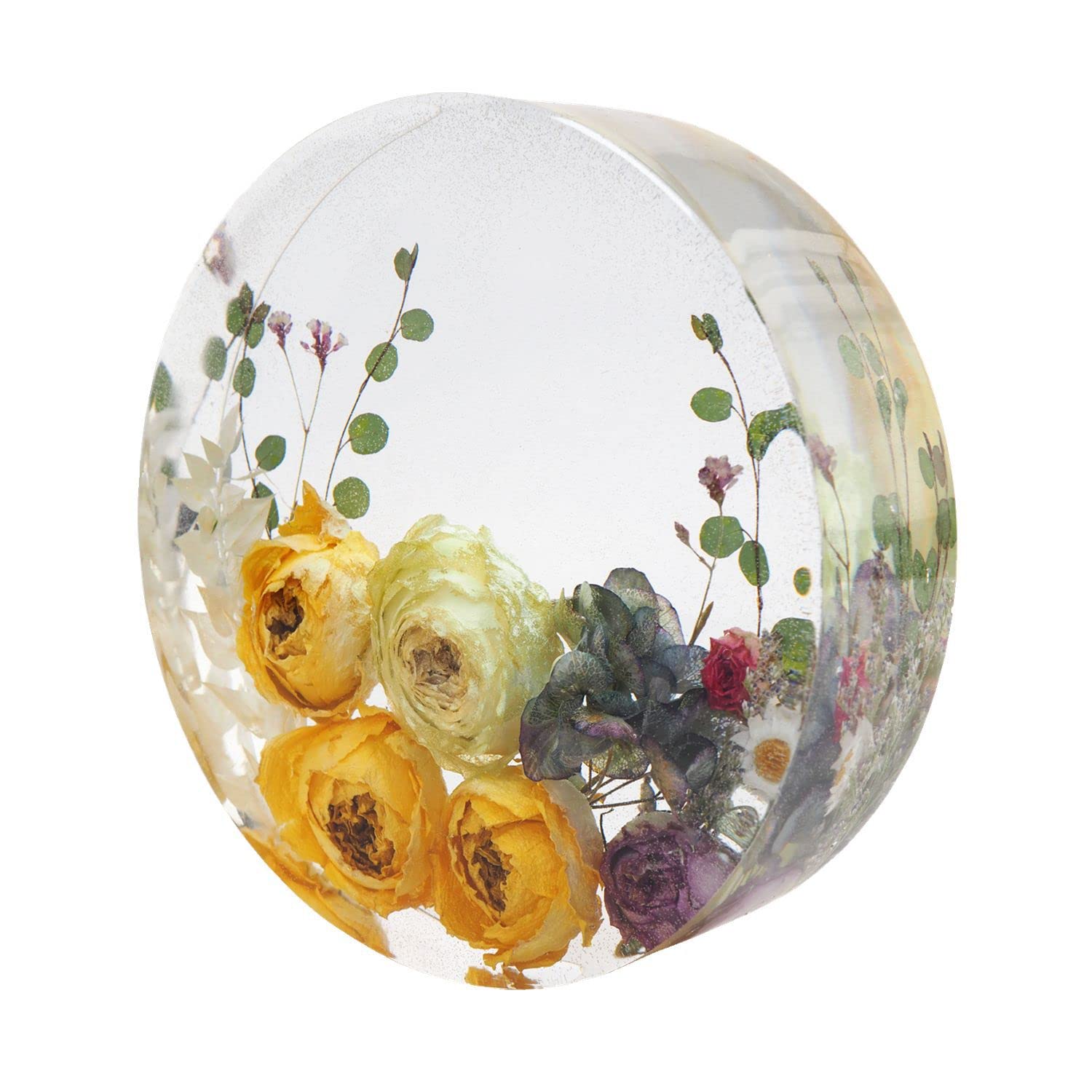Premium Silicone Resin Molds for DIY Crafts - Large Cube Shaped Epoxy Molds for Deep Crystal Flower Preservation | Wedding, Valentine's Day & Anniversary Gift Idea | Home & Office Decor (Round) | Perfect for Resin Art, Jewelry Making & Creative DIY Projects