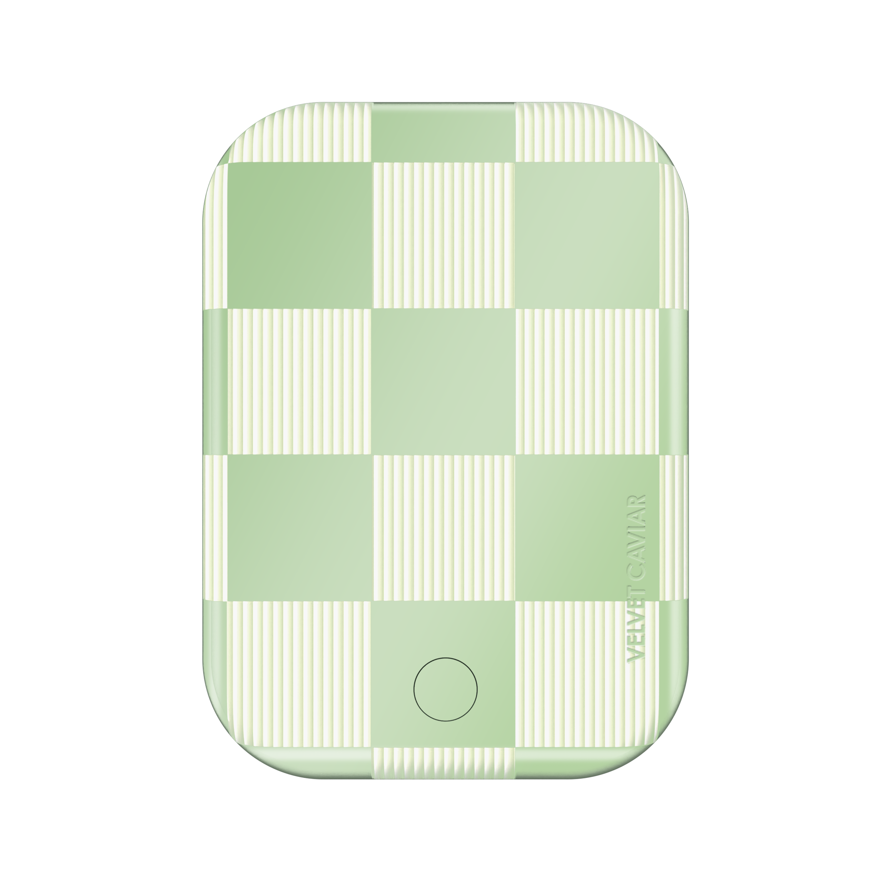 Pistachio Green Checkered MagSafe Battery Pack - Portable Charger for iPhone 12/13/14 | Perfect for Travel, Work & Outdoor Adventures