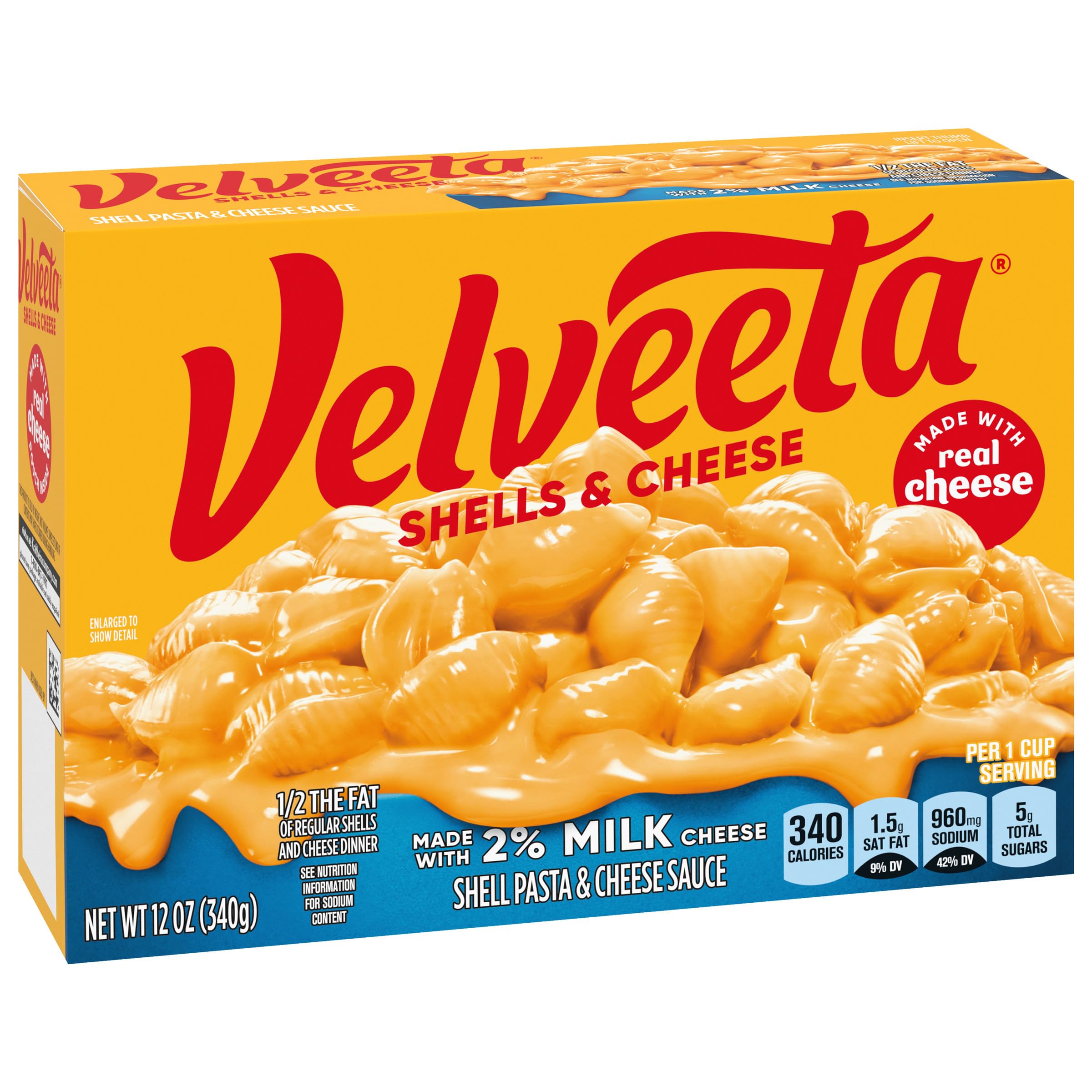 Velveeta Shells & Cheese Pasta with Creamy Cheese Sauce | 12 oz Box | Easy Microwave Meal for Kids & Quick Dinner Ideas | Perfect for Busy Weeknights, School Lunches & Comfort Food Cravings