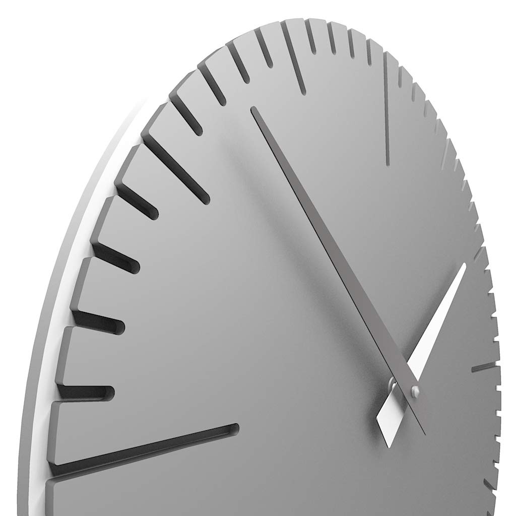 CalleaDesign 14.2 Inch Modern Aluminum Wall Clock - Silent Non-Ticking, Battery Operated, Perfect for Living Room, Bedroom, Office & Kitchen Decor