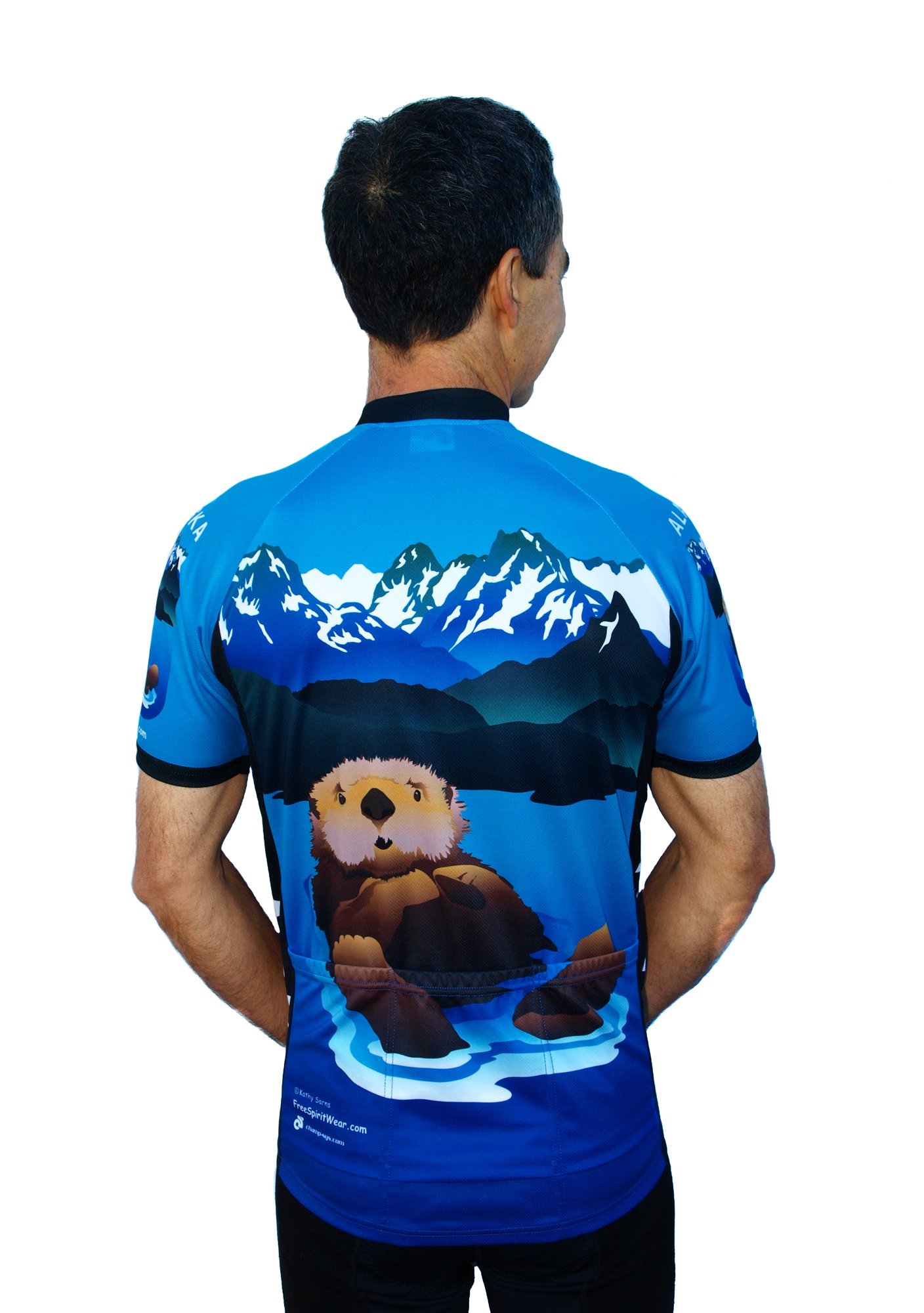 Free Spirit Wear Alaska Otter Cycling Jersey - Breathable & Moisture-Wicking Bike Shirt for Men & Women - Perfect for Road Biking, Mountain Cycling & Outdoor Adventures