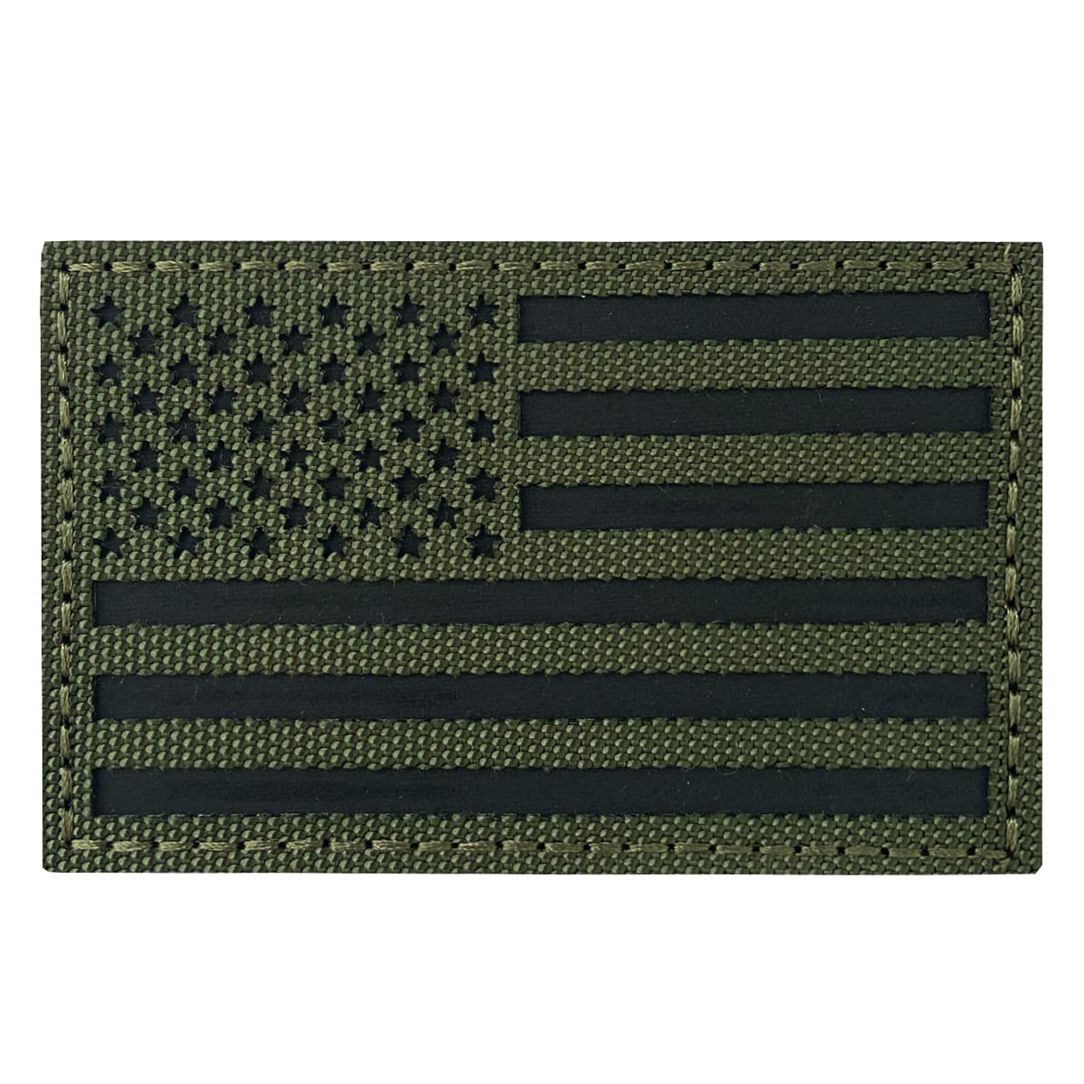 USA Flag Patch - Reflective & Infrared IR Embroidered Emblem with Hook Loop Fastener - 2