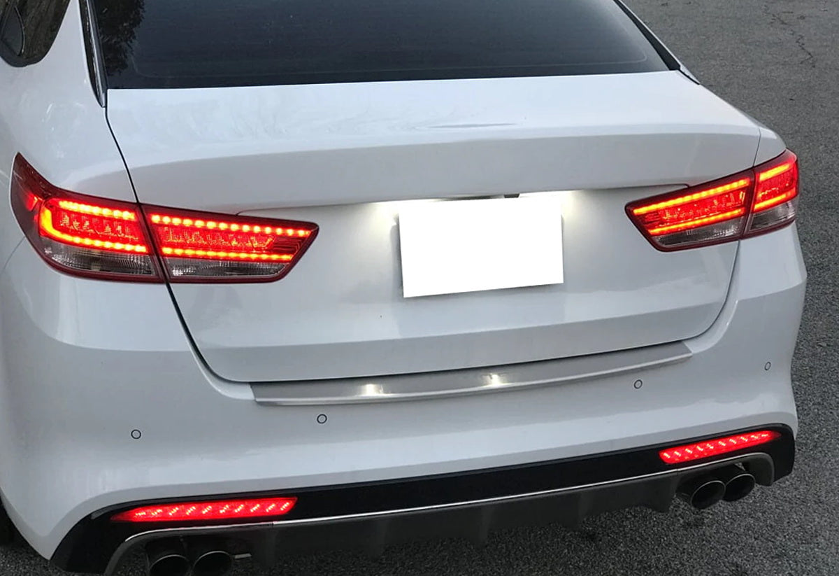 Full LED Bumper Reflector Brake & Sequential Turn Signal Lights for 2016-2018 Kia Optima SX - Upgrade Your Car's Safety & Style for Night Driving & Custom Look