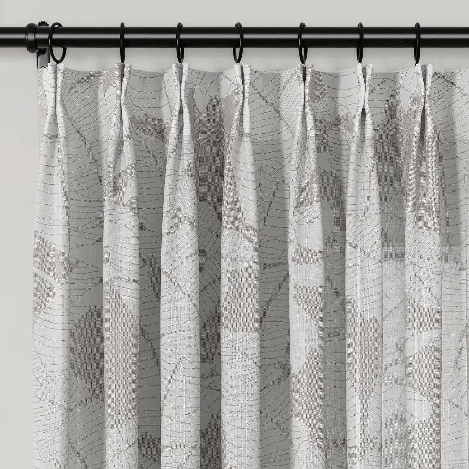 Freya Linen Semi-Sheer Jacquard Pleated Curtains - Elegant Window Treatment for Living Room & Bedroom