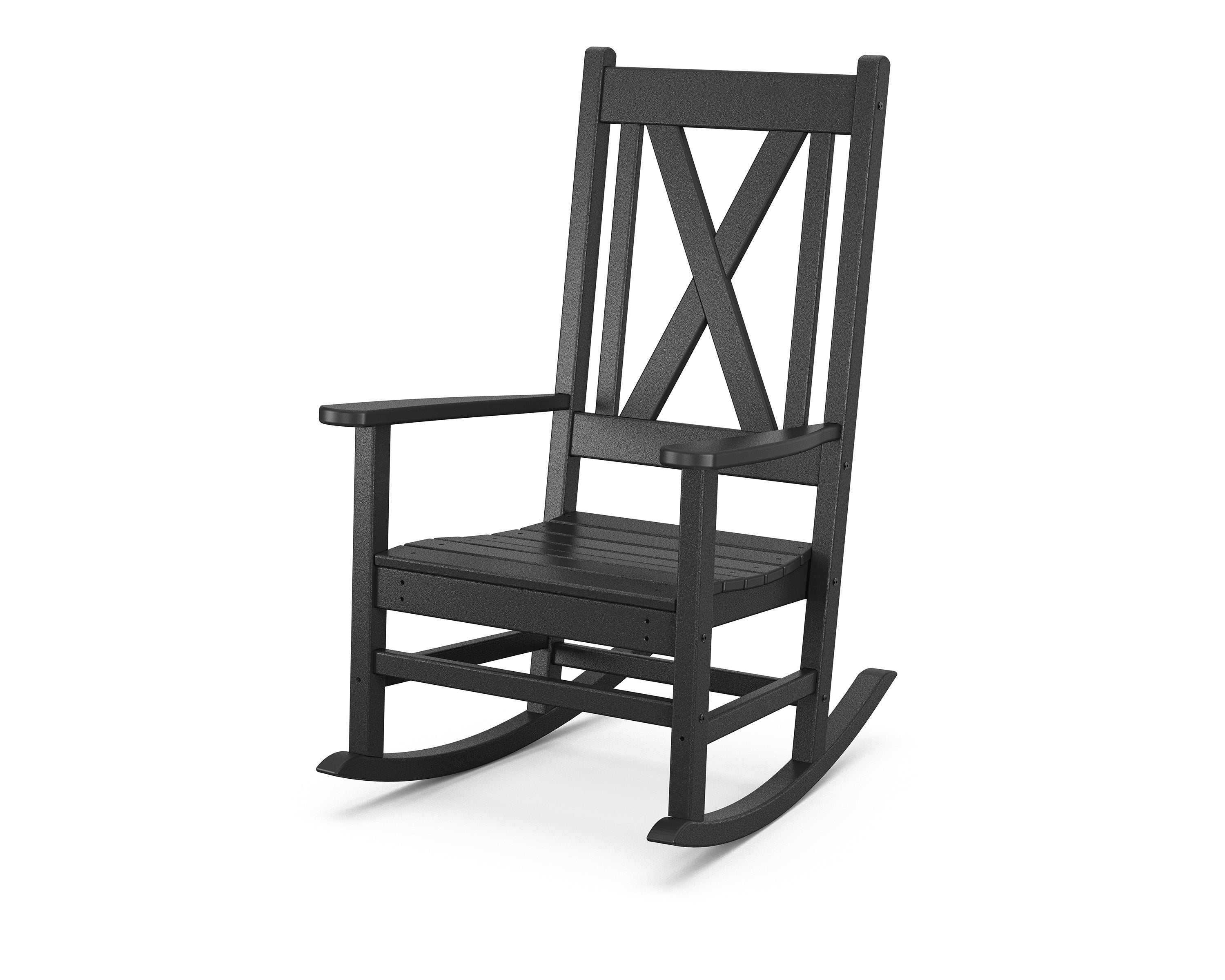 POLYWOOD Braxton All-Weather Porch Rocking Chair - Durable Outdoor Furniture for Patio, Deck & Garden Relaxation