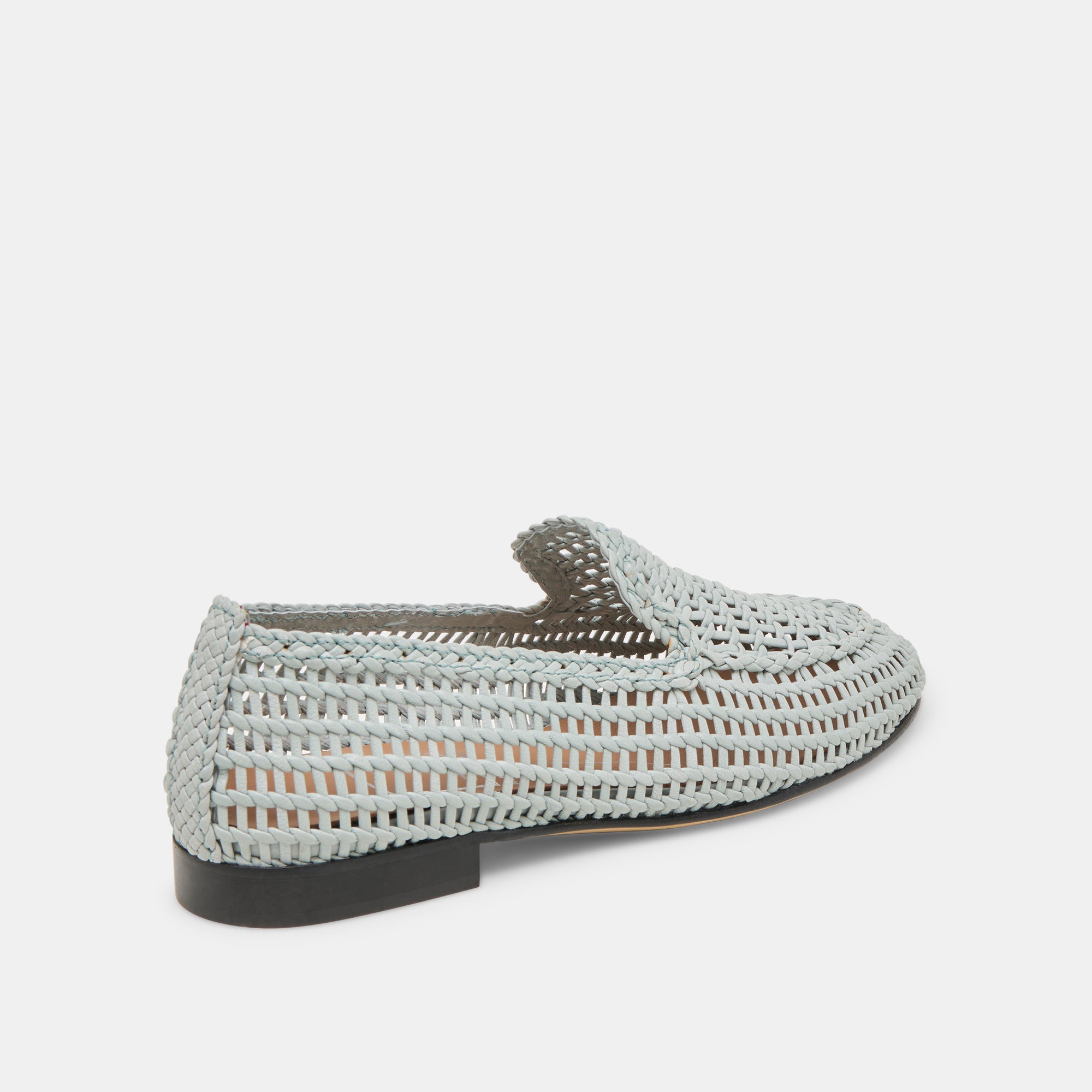 Armond Flats Sky Blue Woven Leather Women's Shoes - Comfortable Casual Loafers for Work, Travel & Everyday Wear