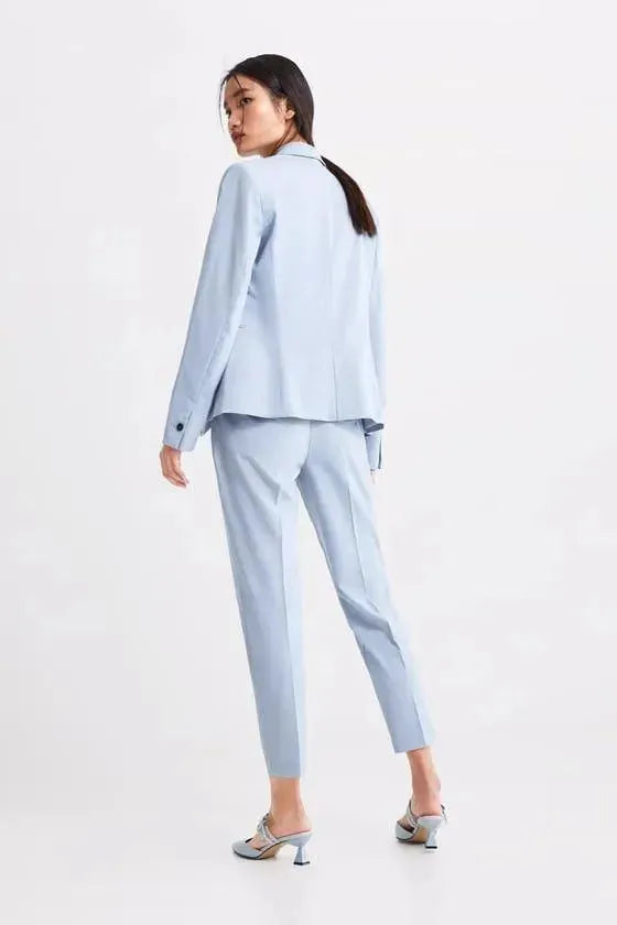Professional Women's Pantsuit for Realtors - Business Formal Office Wear & Client Meetings - Comfortable Stretch Blazer & Dress Pants Set for Real Estate Agents