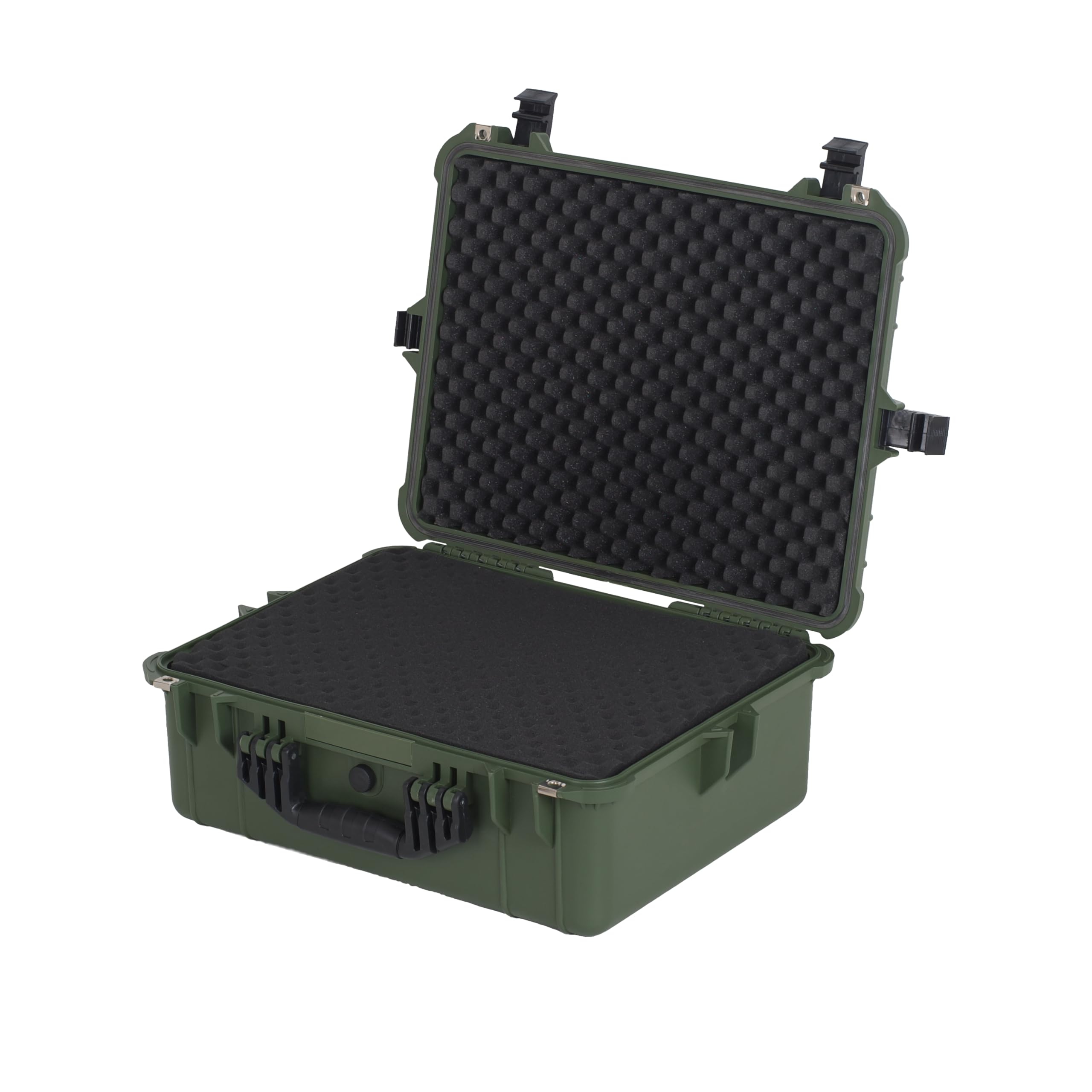 MEIJIA 20.62x16.85x8.11in Waterproof Hard Protective Case with Customizable Foam Insert - All-Weather Durable Storage for Drones, Cameras & Equipment (Green) - Perfect for Travel, Outdoor Adventures & Professional Gear Protection