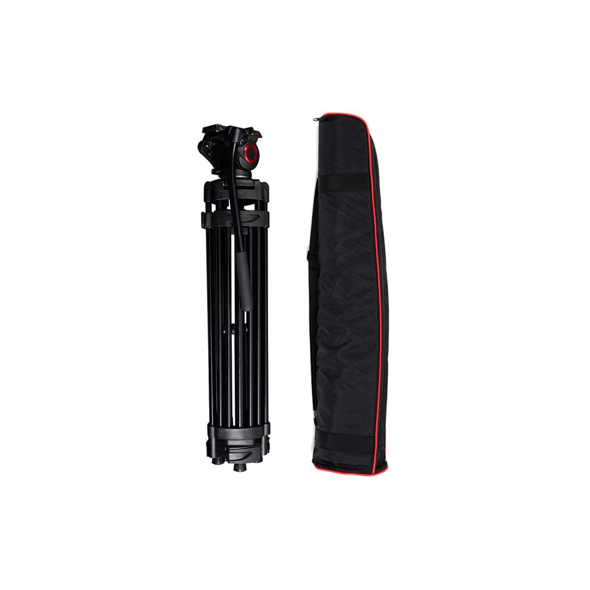 Came-TV 601A Professional 3-Section Aluminum Tripod with Fluid Head for DSLR Cameras - Perfect for Videography, Live Streaming & Outdoor Shooting
