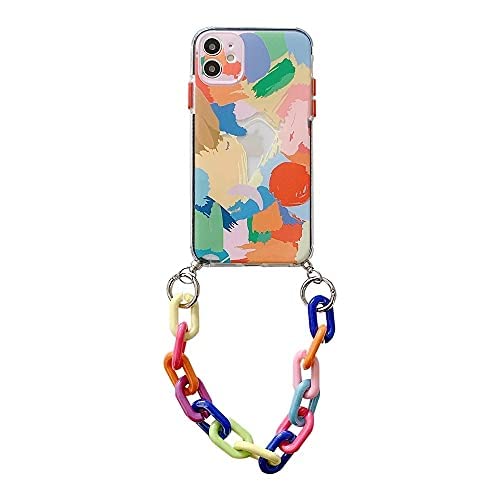 Luxury Soft TPU Bumper Protective iPhone Case with Chain Strap for iPhone 11 Pro 12 Max 7 8 Plus XR X XS - Necklace Style Phone Cover for Women and Girls | Perfect for Daily Use, Travel, and Fashion Accessories (iPhone 11 Pro)