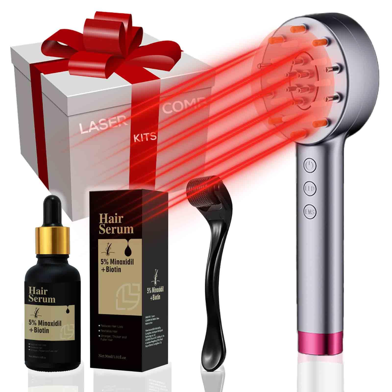 Laser Comb for Hair Growth - Red Light Therapy Hair Regrowth Comb with Electric Scalp Massager for Men & Women - Stimulates Hair Follicles & Reduces Hair Loss - Perfect for Home Use, Travel, and Salon Treatments