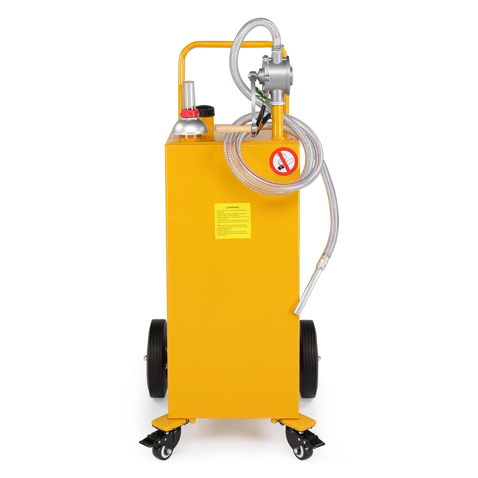 30-Gallon Portable Oil Transfer Tank - Diesel, Gas, Kerosene Storage Container with Flat-Free Rubber Wheels - Heavy Duty Fuel Caddy for Boats, ATVs, Cars & Motorcycles - Ideal for Garage, Workshop & Outdoor Use
