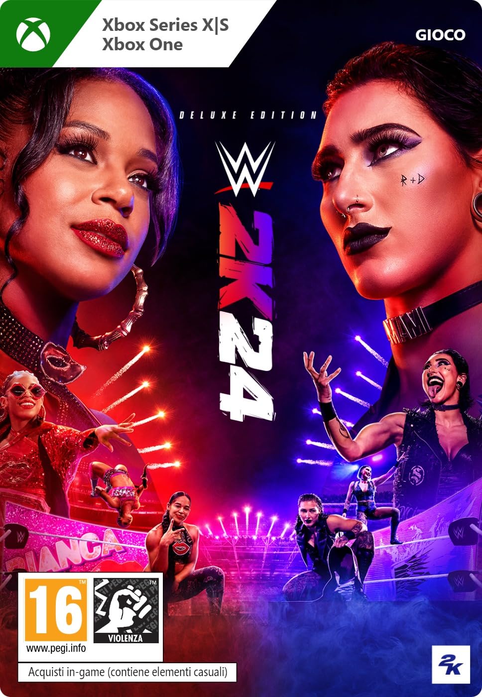 WWE 2K24 Deluxe Edition - Xbox One & Series X|S Digital Download Code | Wrestling Game for WWE Fans & Video Game Enthusiasts | Perfect for Tournaments, Parties & Gaming Nights