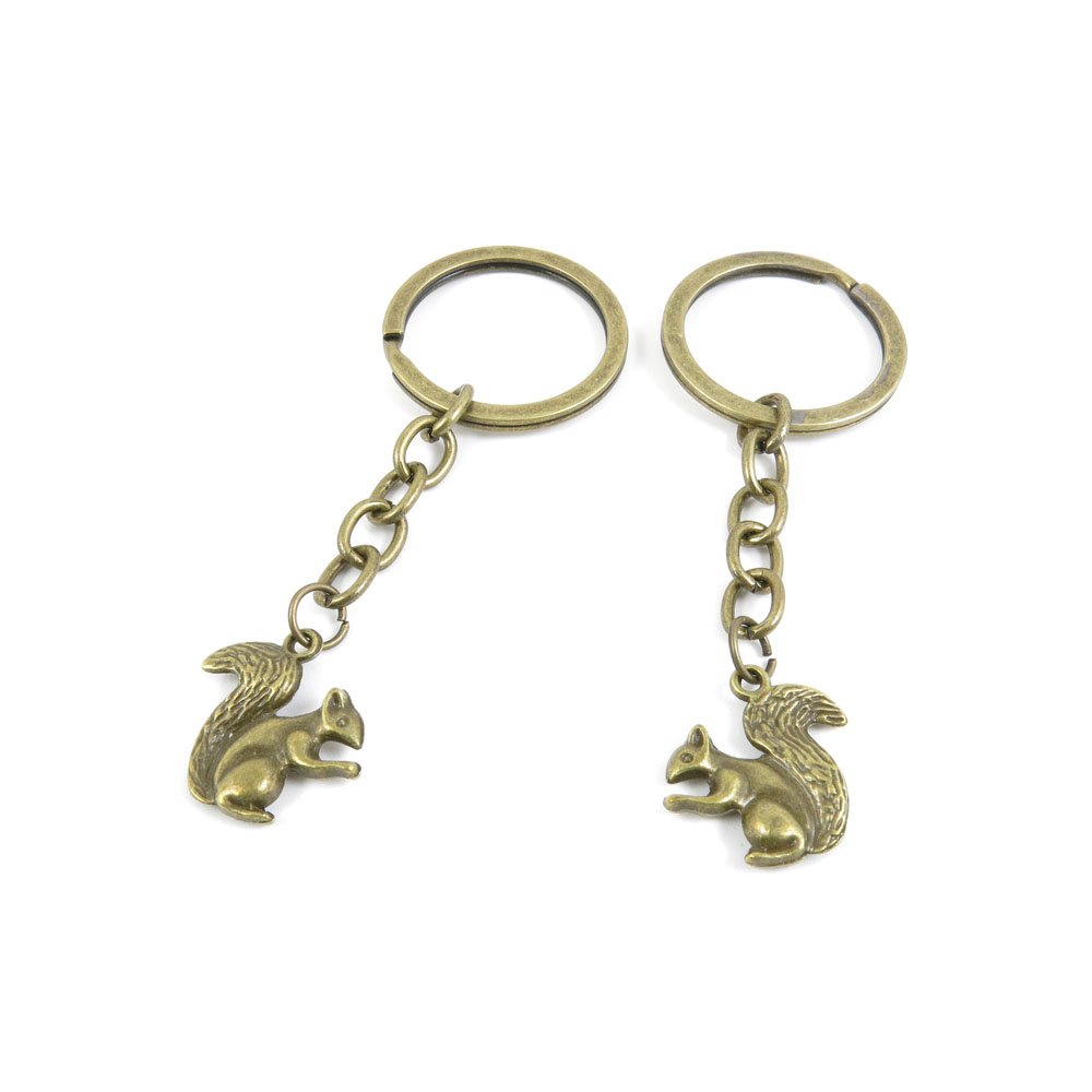 Squirrel Keychain - Cute Animal Key Ring with Metal Clasp for Keys, Bags & Backpacks - Jewelry Findings & Supplies for DIY Crafts - Perfect Gift for Nature Lovers