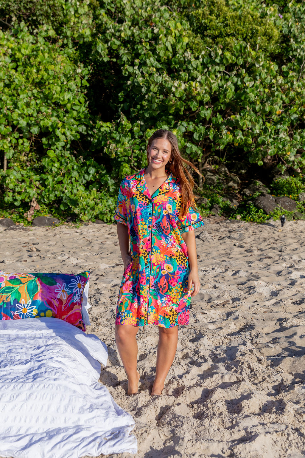Kasey Rainbow Matilda Sundown Nightie - Soft & Comfortable Sleepwear for Women - Perfect for Relaxing at Home or Cozy Evenings
