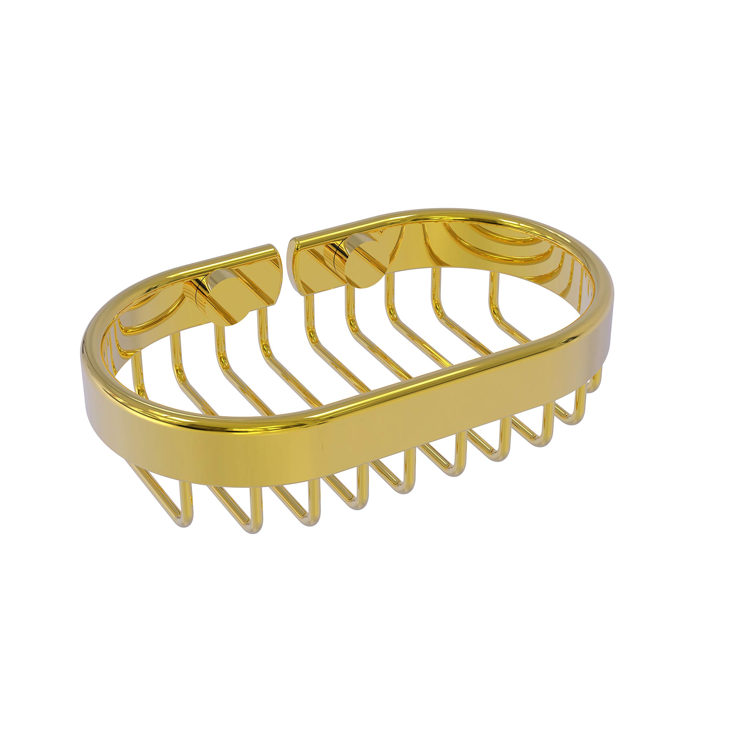 Allied Brass Oval Soap Shower Basket - Polished Brass Bathroom Organizer for Shampoo, Soap & Bath Essentials | Perfect for Showers, Bathtubs & Spa Areas
