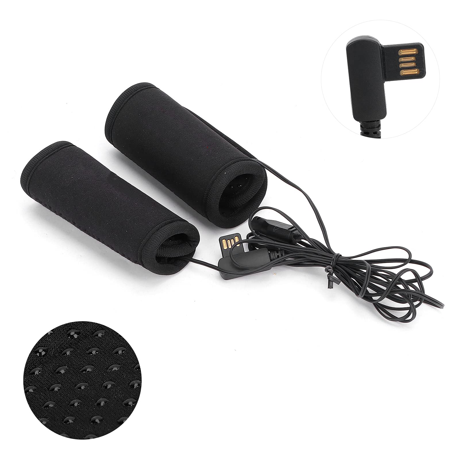 5V USB Heated Motorcycle Handlebar Grips - 22-32mm Universal Fit with 3 Heat Settings for Motorcycles & ATVs | Cold Weather Riding Comfort & Winter Protection