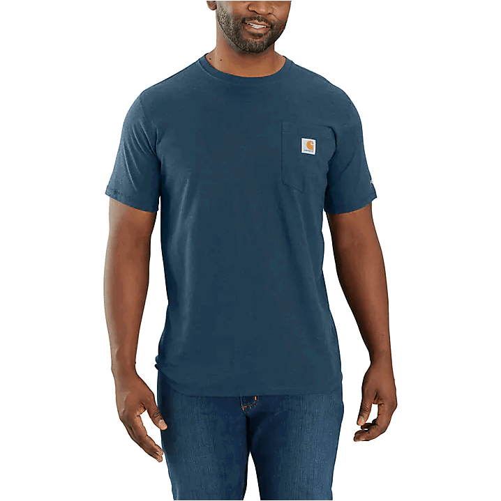 Carhartt Force® Relaxed Fit Midweight Short Sleeve Pocket T-Shirt - Light Huron Heather | Durable Work Shirt for Men | Perfect for Construction, Landscaping & Outdoor Activities