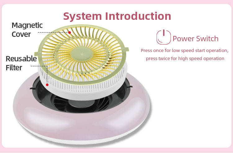 45W Professional Nail Dust Collector JMD 803 - Portable Manicure Dust Extractor for Nail Salon & Home Use